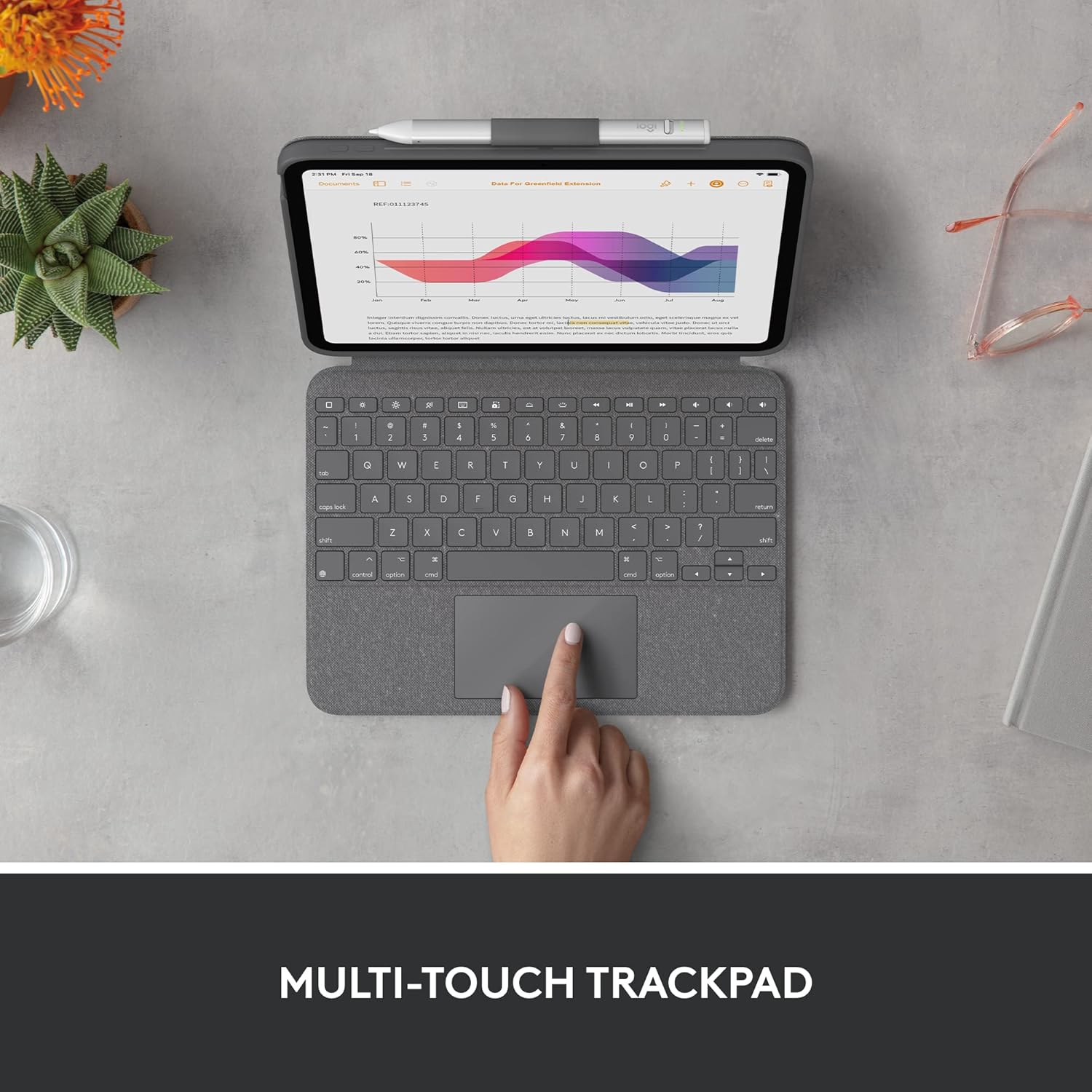 Detalle 2 de Logitech Combo Touch pour iPad 10e gris