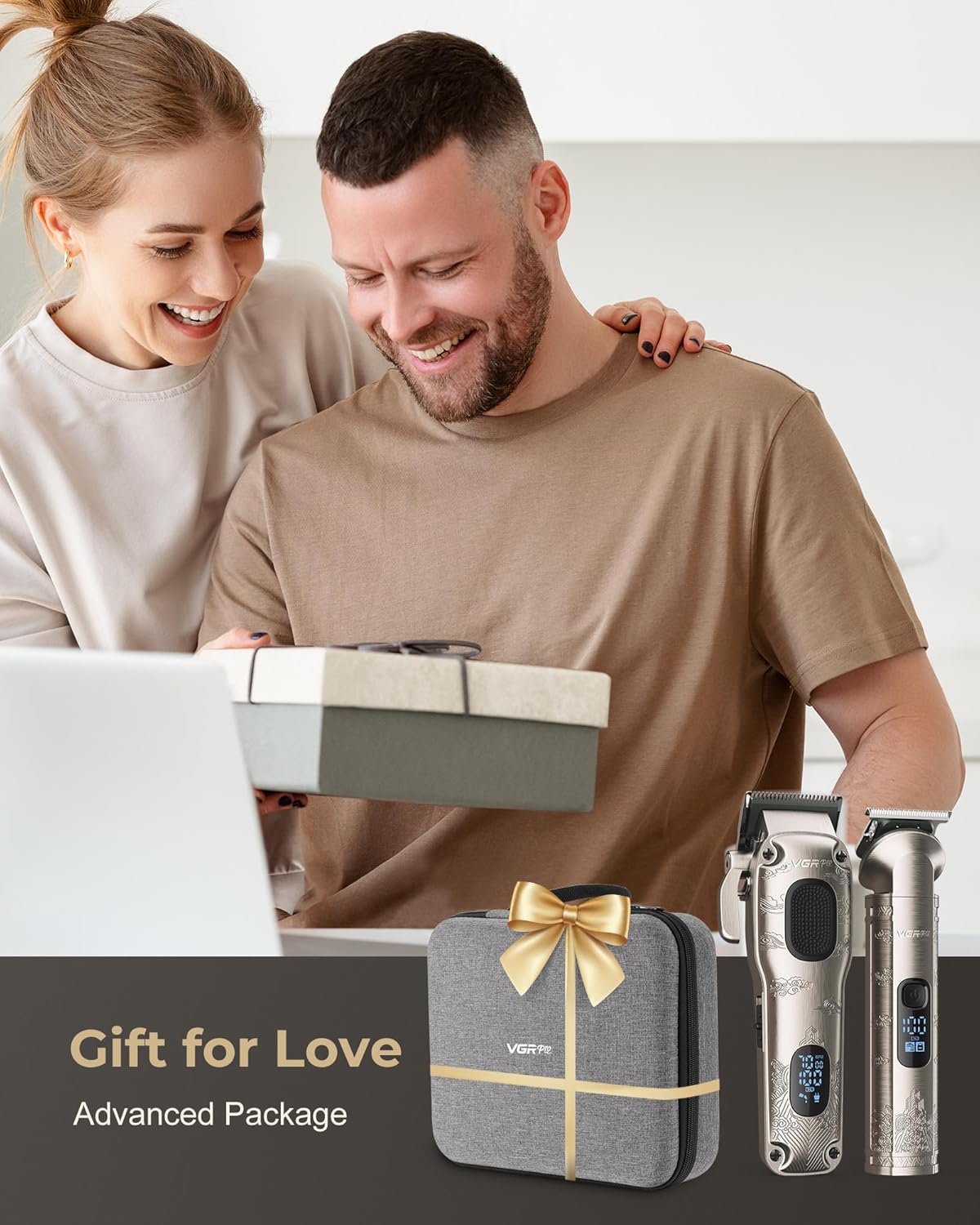 Thumbnail 6 de VGRPRO Hair Clippers Men Professional set with T-blade trimmer (USB rechargeable, silver)