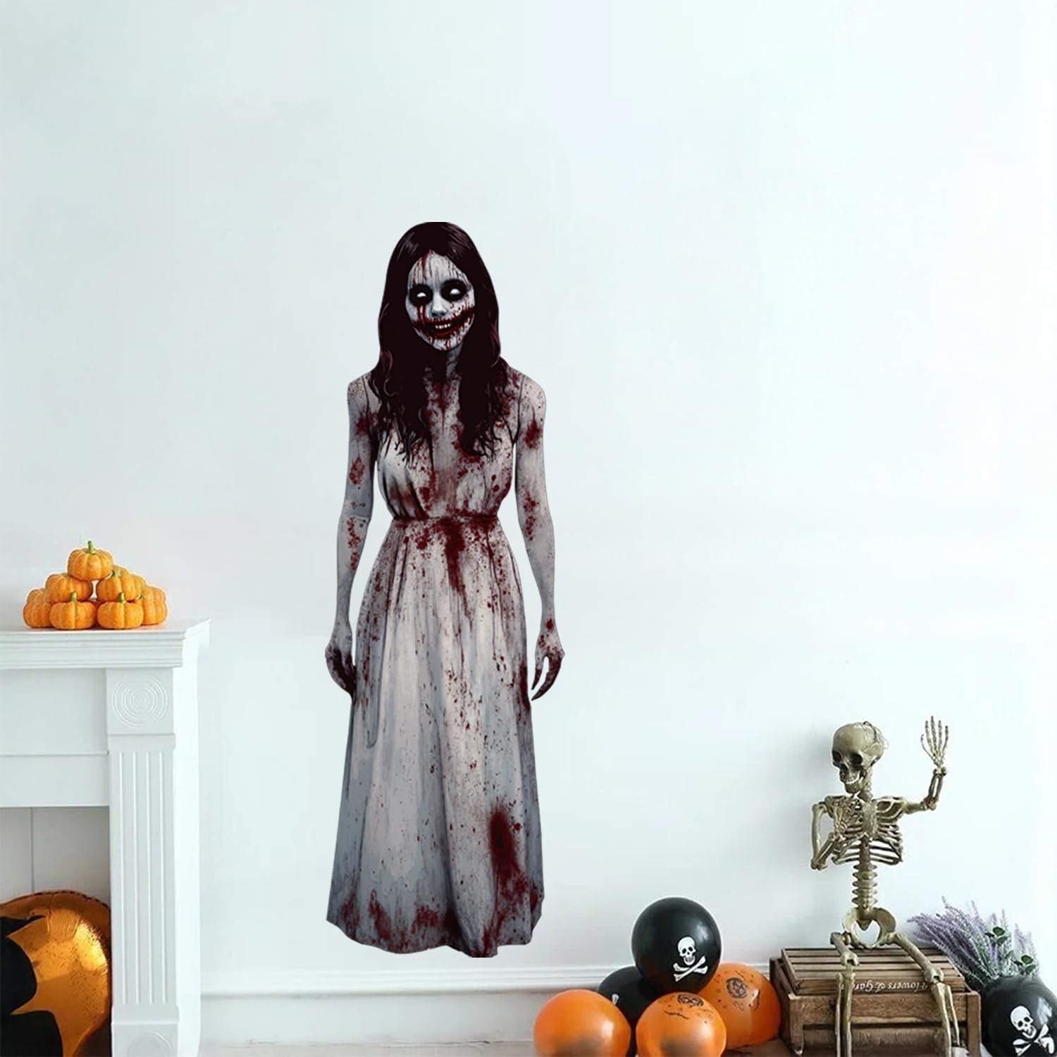 Detalle 2 de HLNIUC Halloween wall decal, 39 x 14 in
