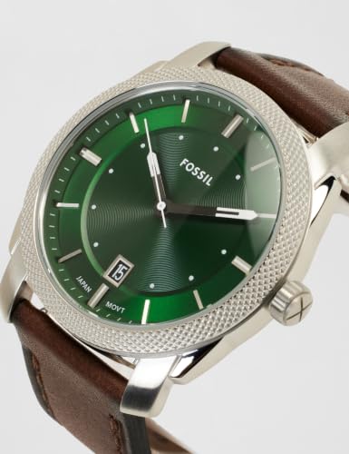Thumbnail 3 de Fossil Blue Watch pour hommes – Montre GMT en acier inoxydable avec bracelet cuir vert froid