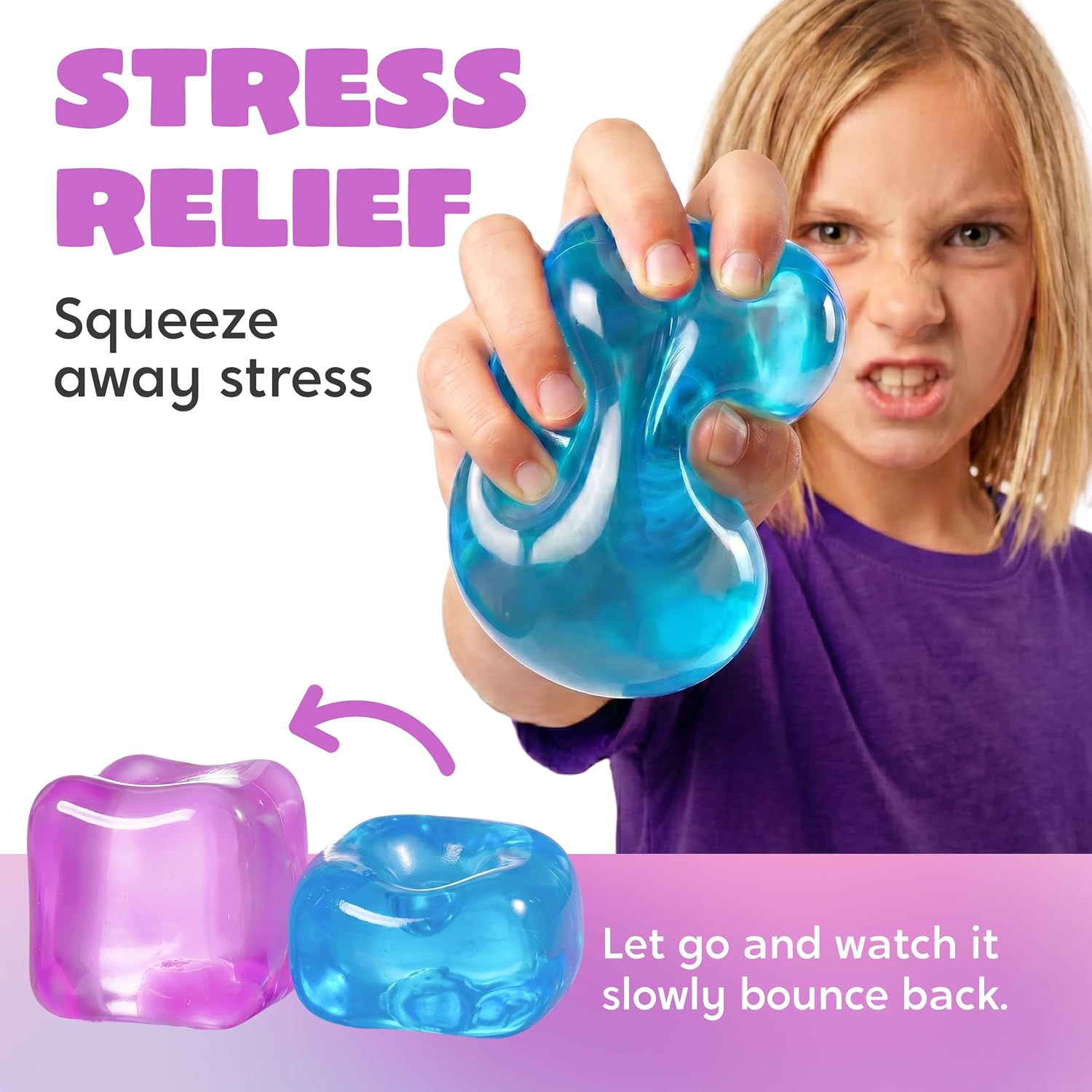 Detalle de JOYIN 4-Pack Squishy Stress Cubes (2-Inch) — Slow-Rising Sensory Fidget Toys