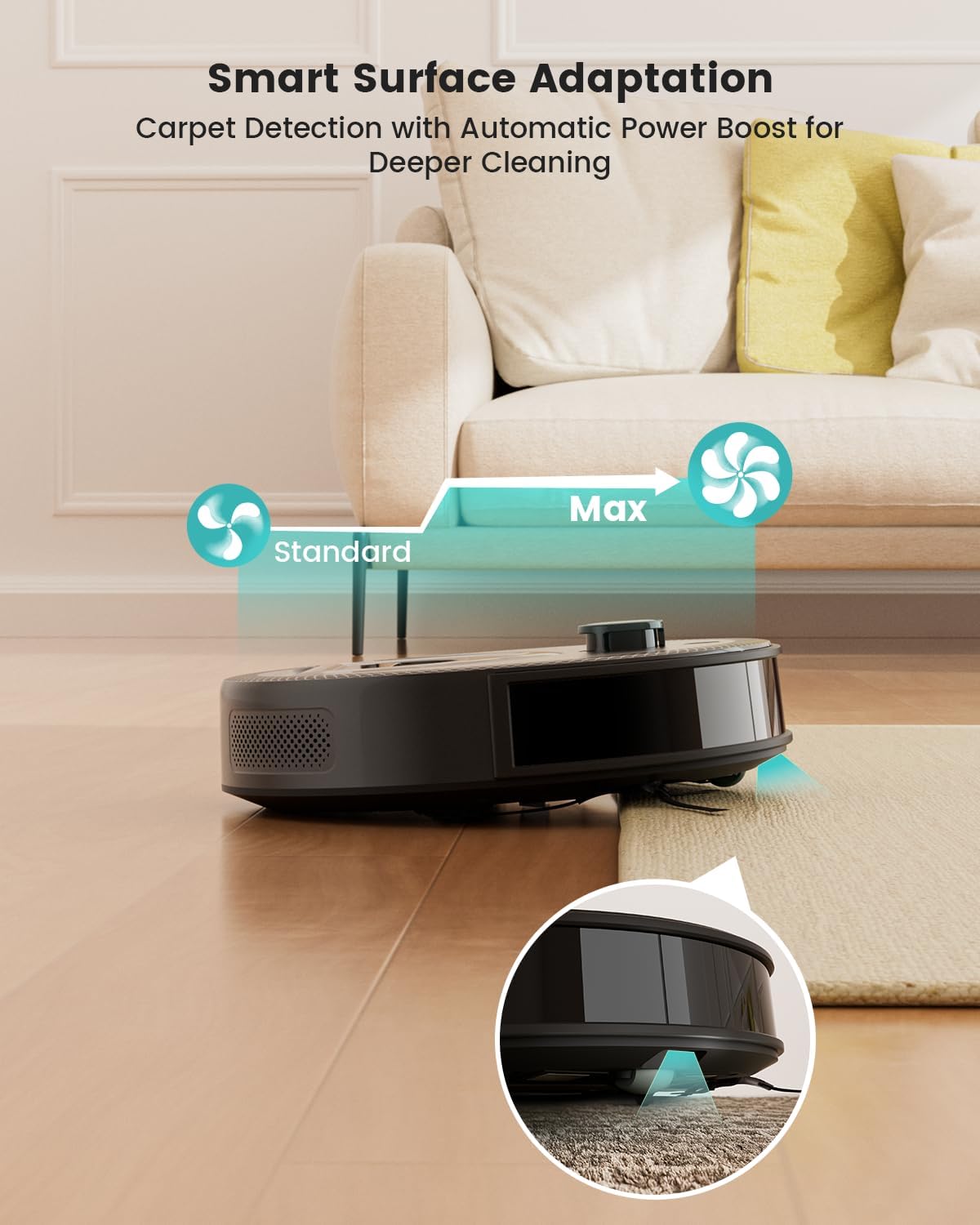 Detalle 2 de Lefant M330 Pro Robot Vacuum and Mop with LiDAR, Multi-Floor Mapping and 190° Obstacle Avoidance