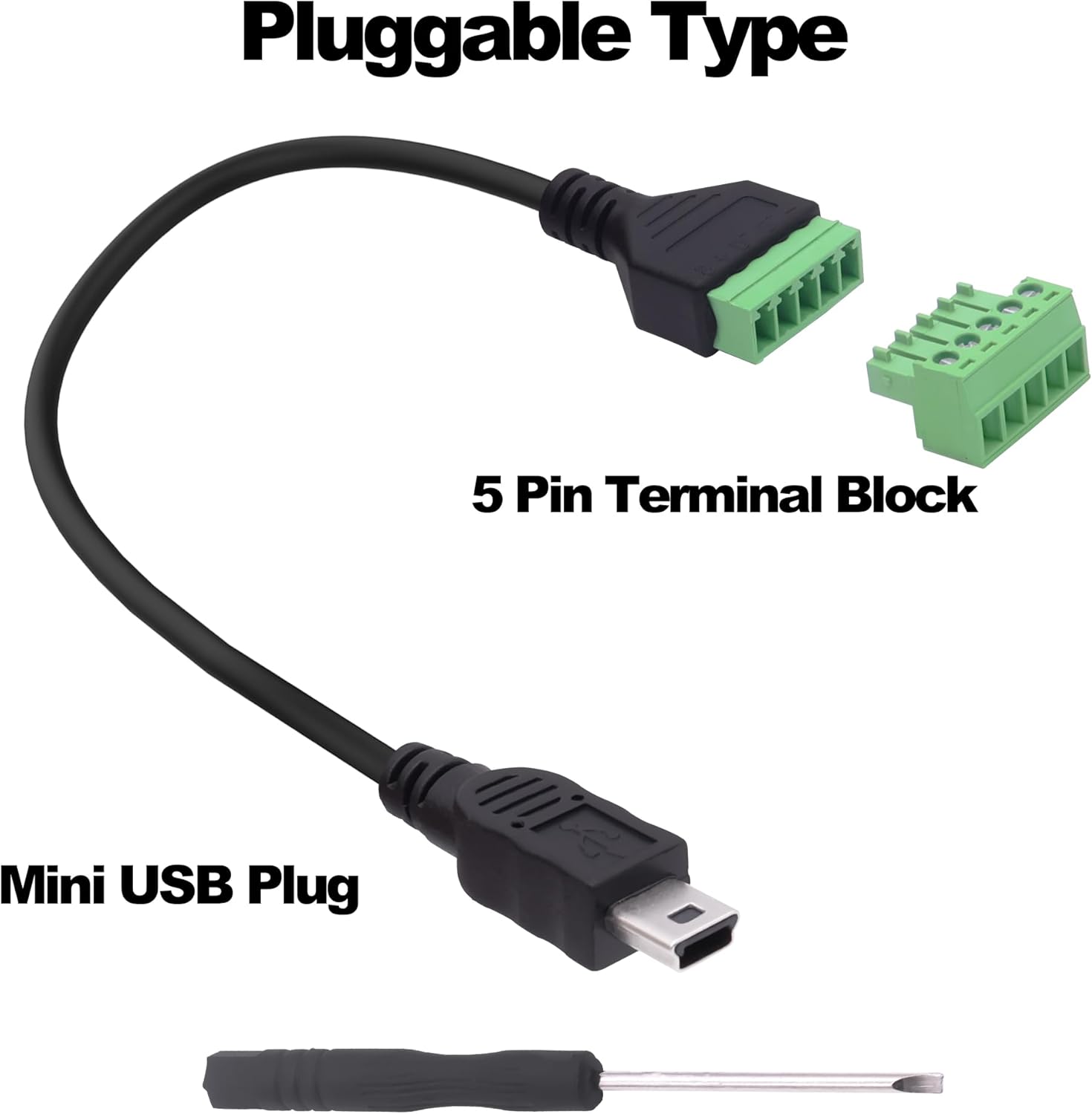 Thumbnail 3 de YARCHONN Mini USB Screw Terminal Block Connector Cable — 30cm, 2-Pack