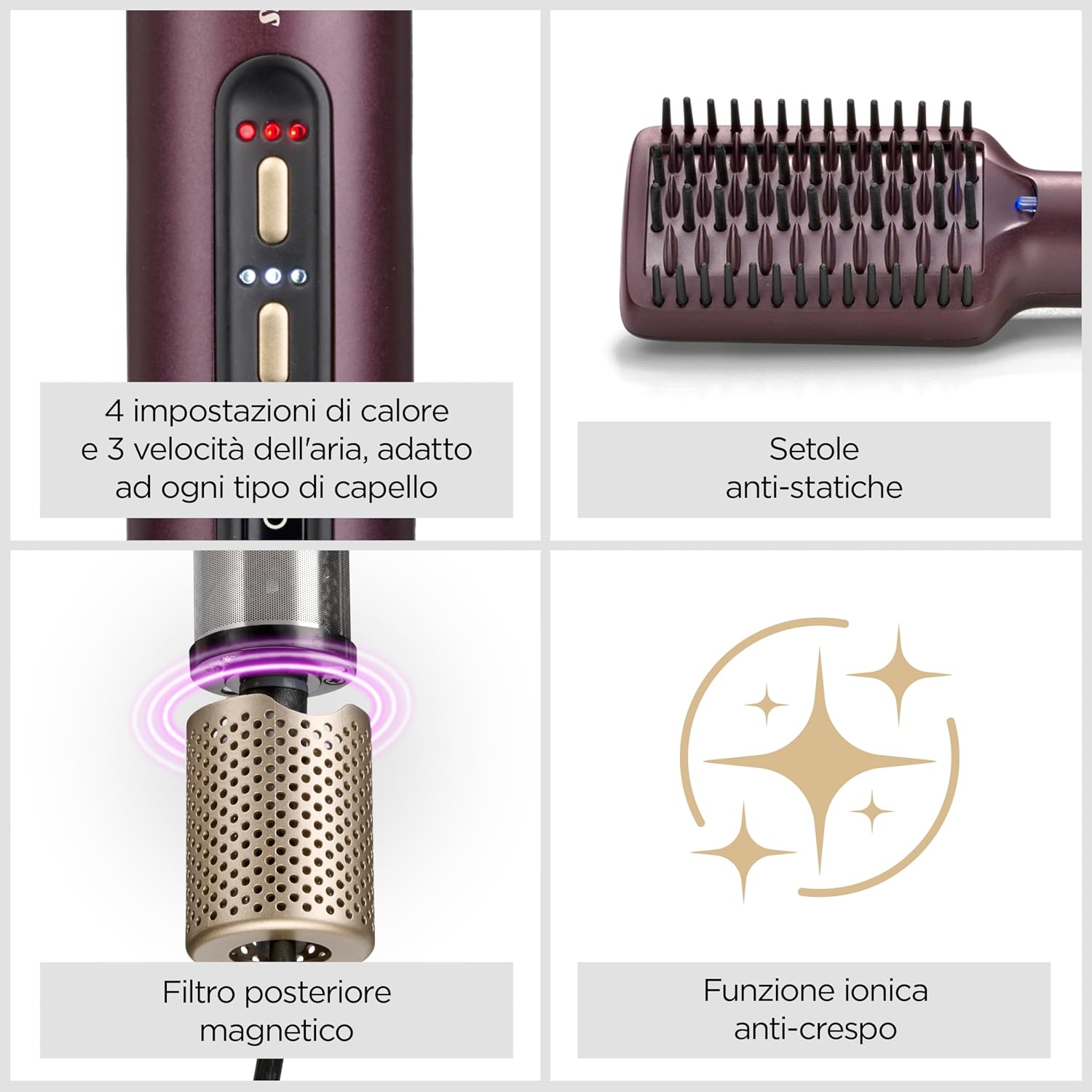 Detalle 2 de BaByliss Air Power Smooth - NUOVO 2025: Spazzola Asciugacapelli per Lisciare e Stirare da Bagnato ad Asciutto