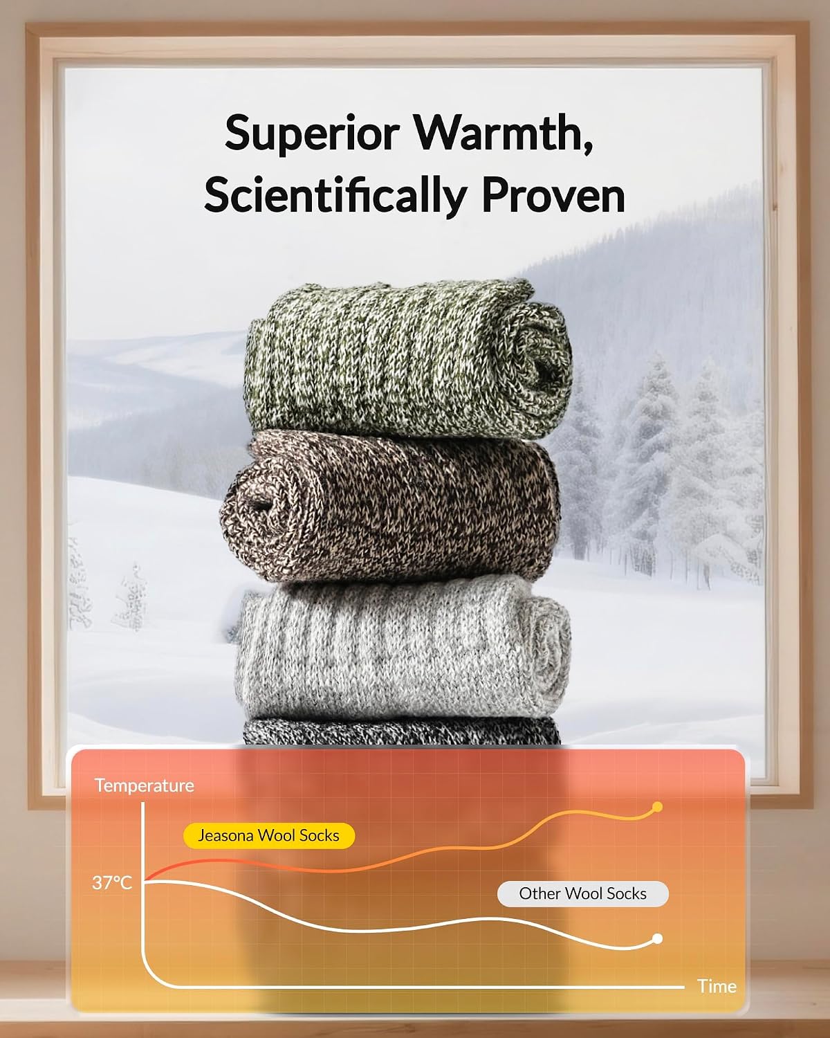 Thumbnail 3 de Jeasona Wool Hiking Socks 5 Pairs