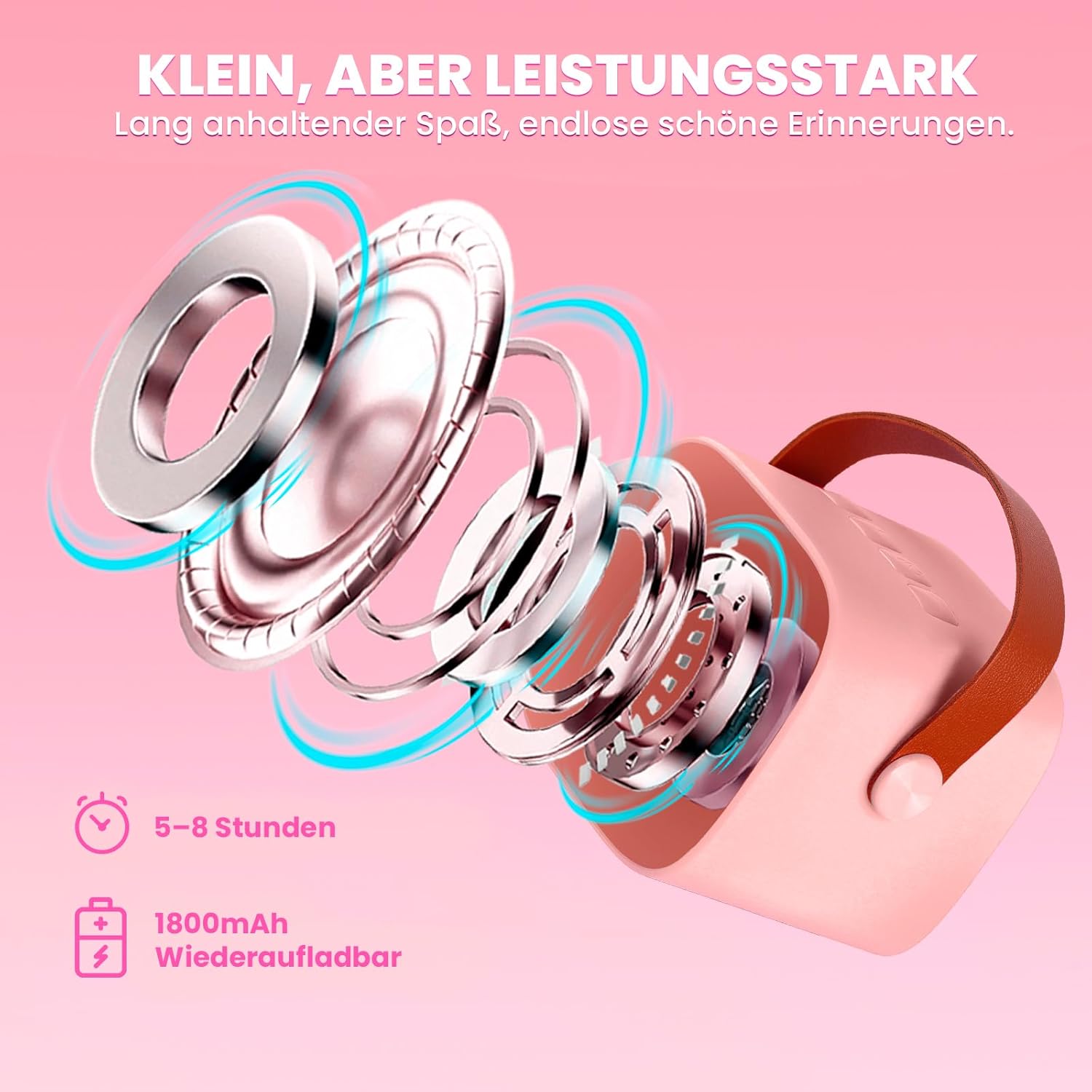 Thumbnail 4 de Premiumversion Mini Karaoke Maschine mit 2 Mikrofonen 🎤