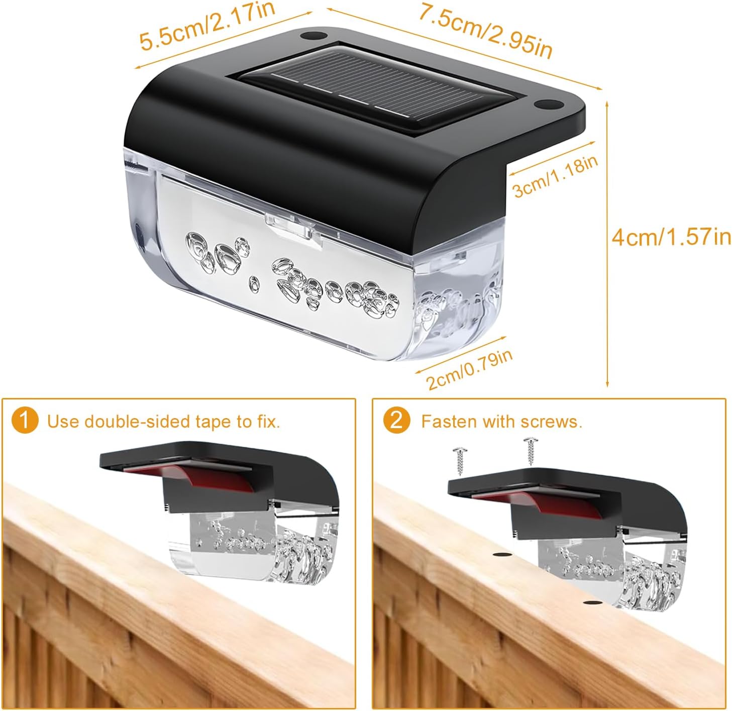 Detalle de Anmossi 2406A-S16 zonnelampen voor buiten, 12 stuks, warm wit en IP44