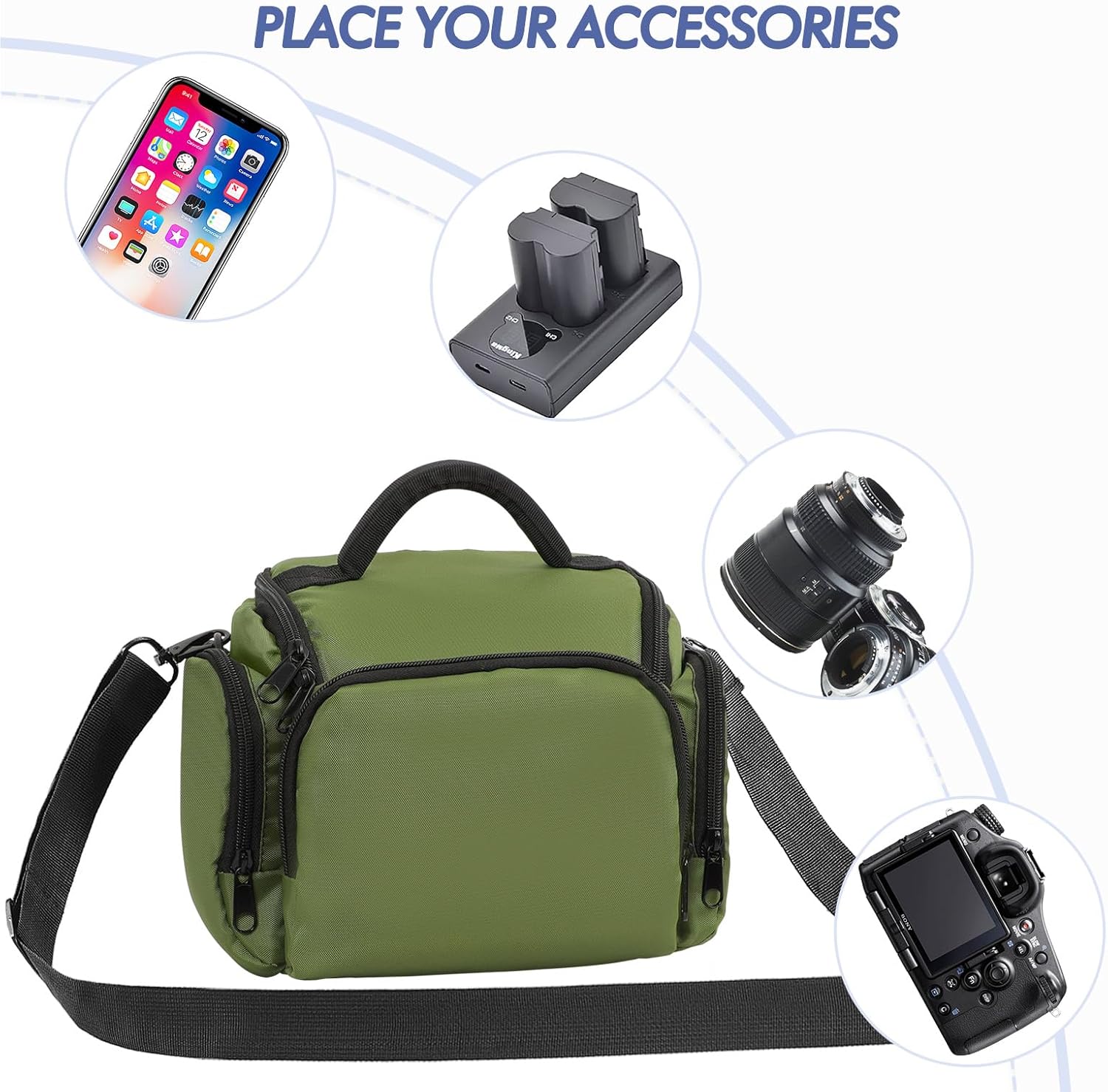Thumbnail 3 de WINNING Waterproof Shockproof SLR Camera Case (Green) with Adjustable Shoulder Strap