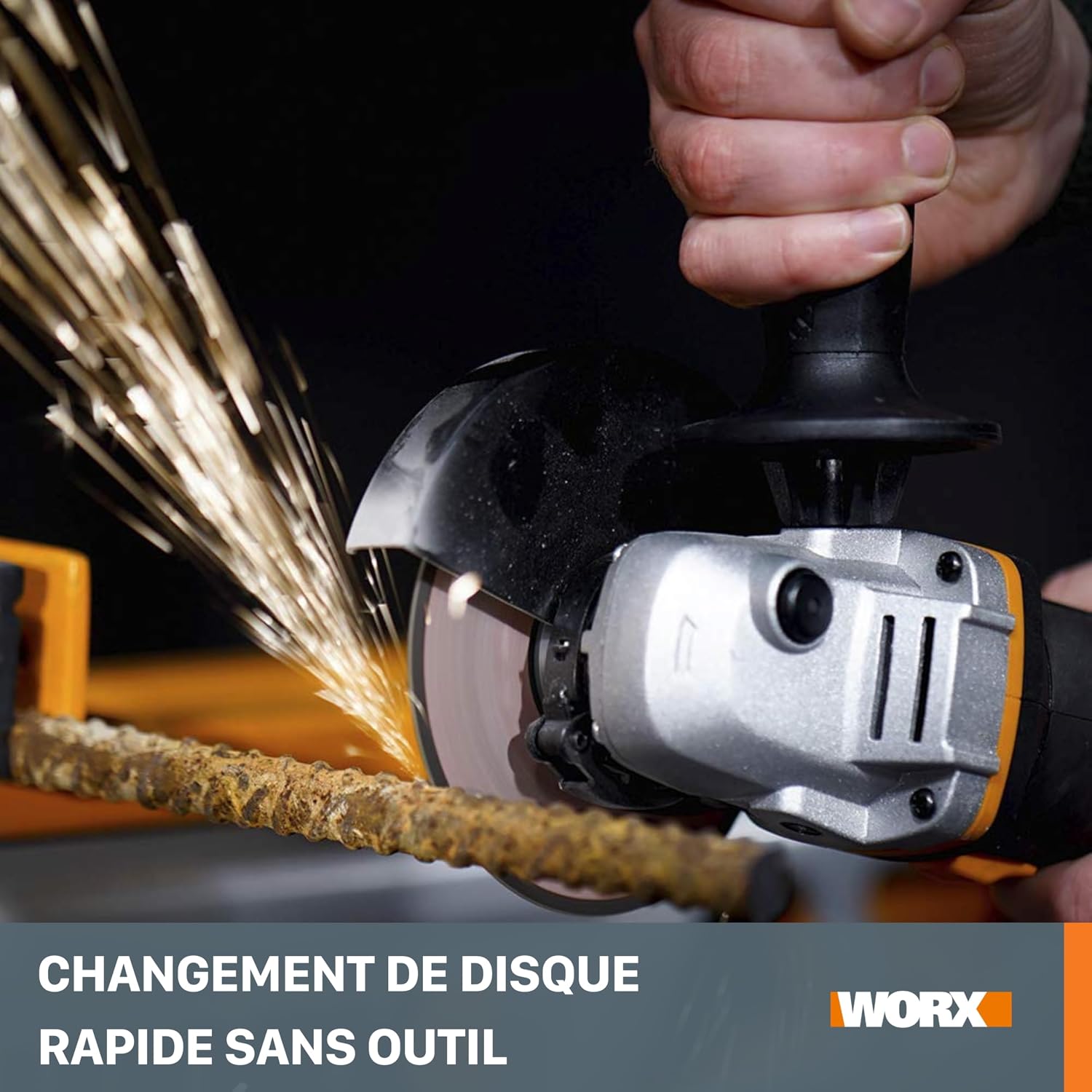 Detalle de WORX Meuleuse d'Angle sans Fil 20V WX803.9 (125 mm) – légère, polyvalente et sans batterie ni chargeur
