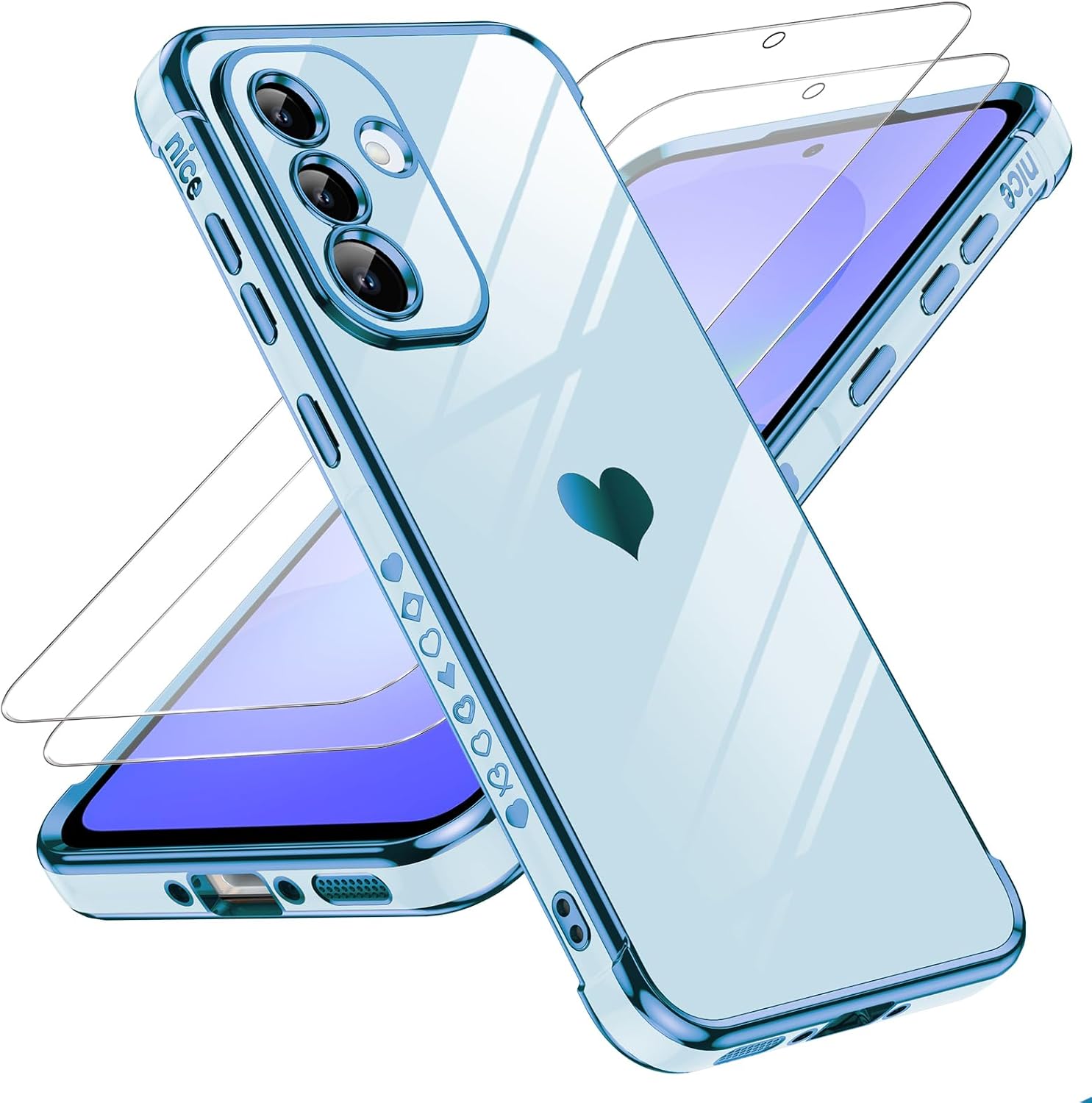 Thumbnail 6 de LeYi Samsung Galaxy A17 4G/5G Phone Case with Tempered Glass Screen Protectors (Pink)