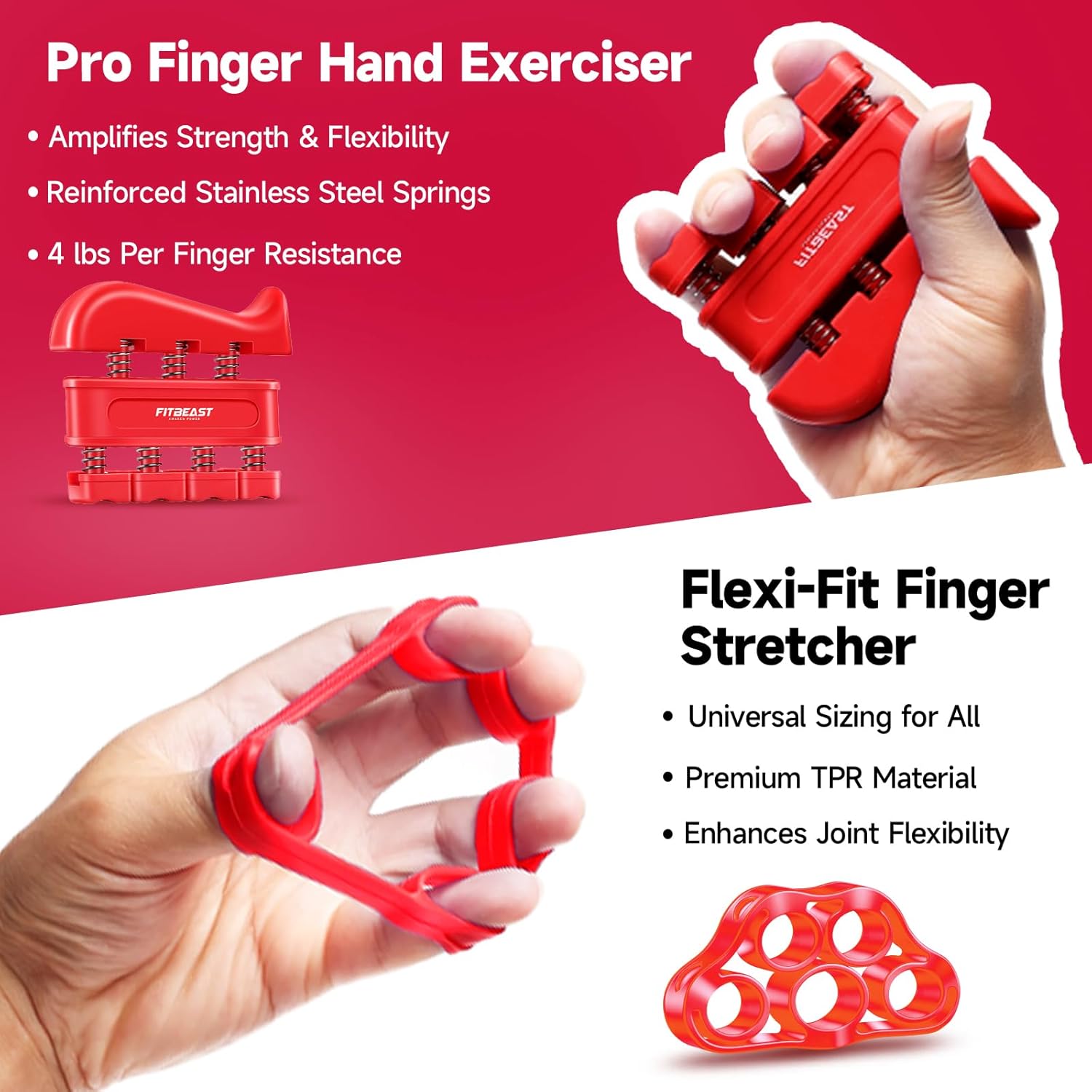 Thumbnail 2 de FitBeast Grip Strengthener 5-Pack Adjustable