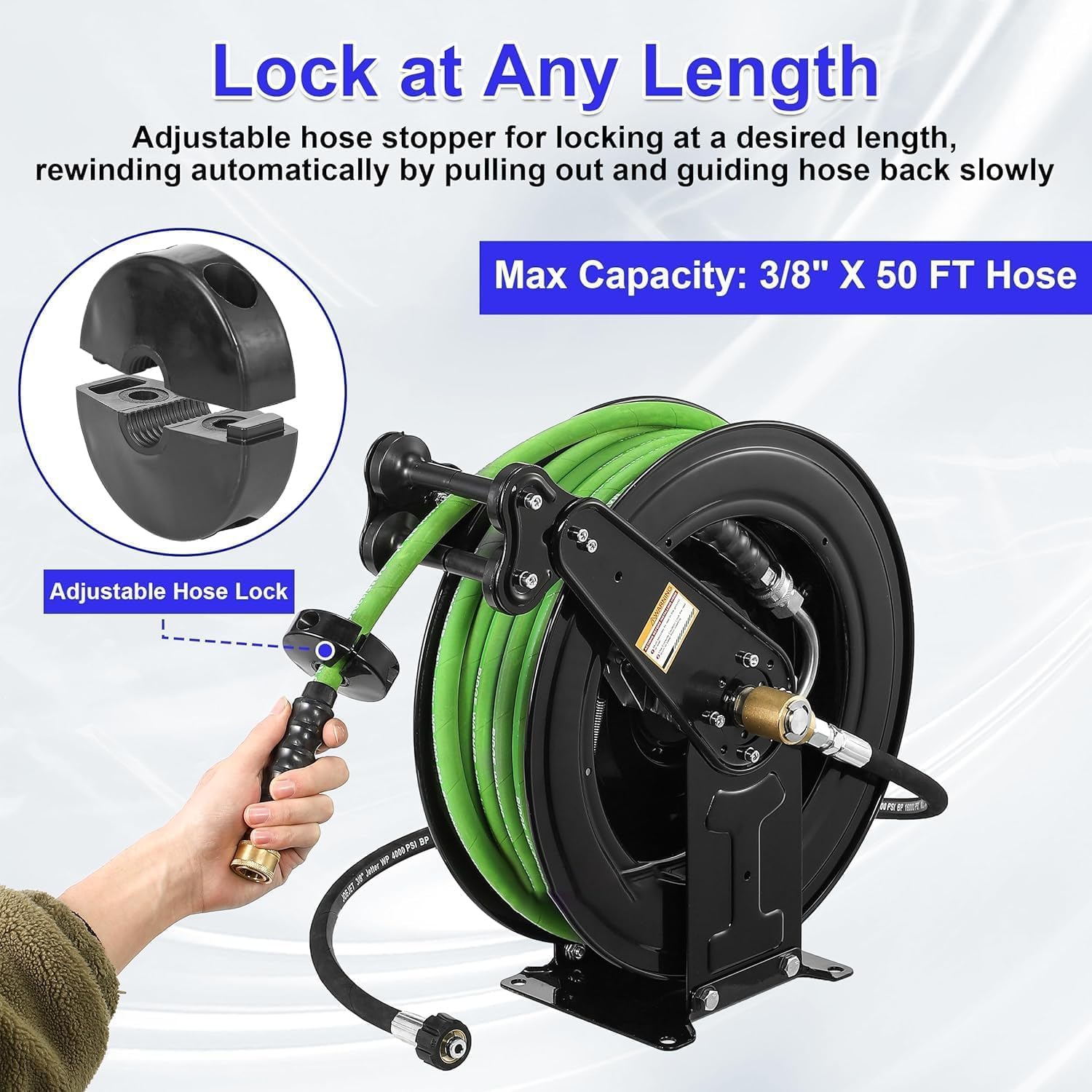 Thumbnail 6 de HoldOneLight 16-Inch 50FT 4000 PSI hose reel