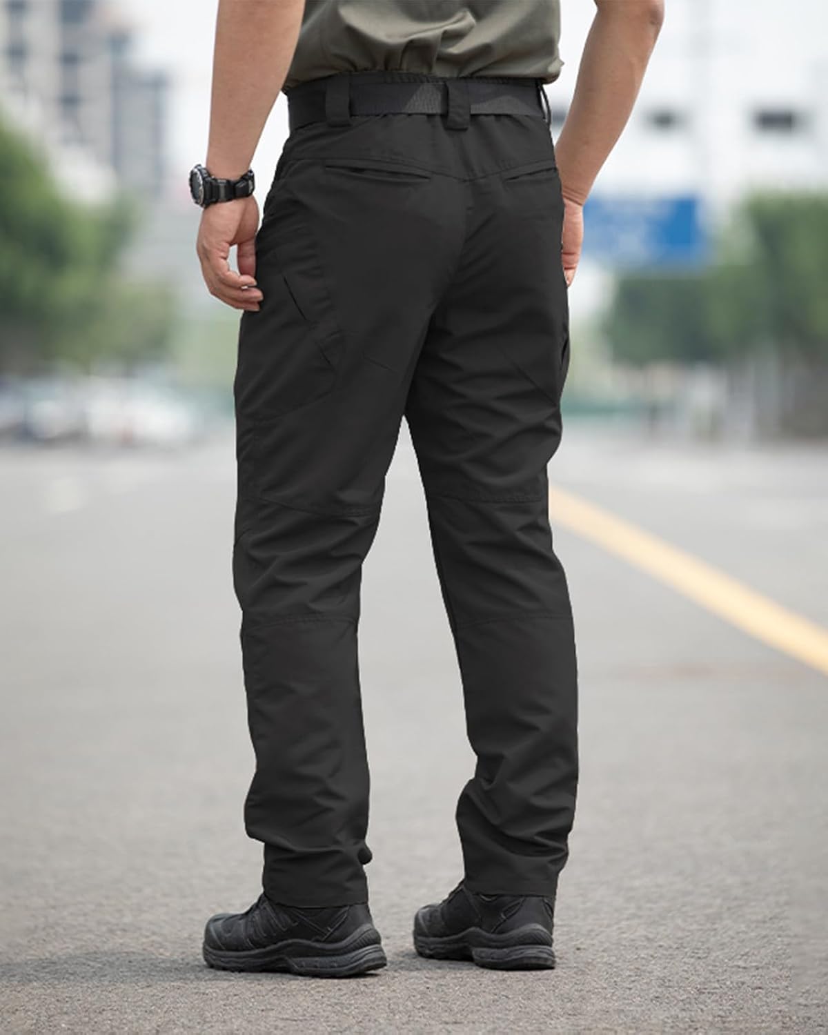 Detalle de Tooprvix Men's Tactical Cargo Pants, Stretch Ripstop, Water-Resistant, 6 Pockets