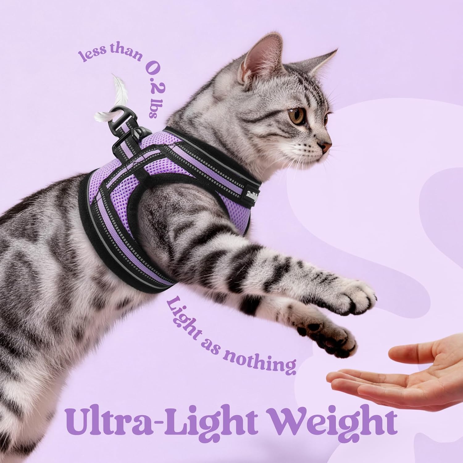 Detalle de rabbitgoo Cat Harness and Lead Set: Escape-Proof, Soft Step-In Vest for Small Cats