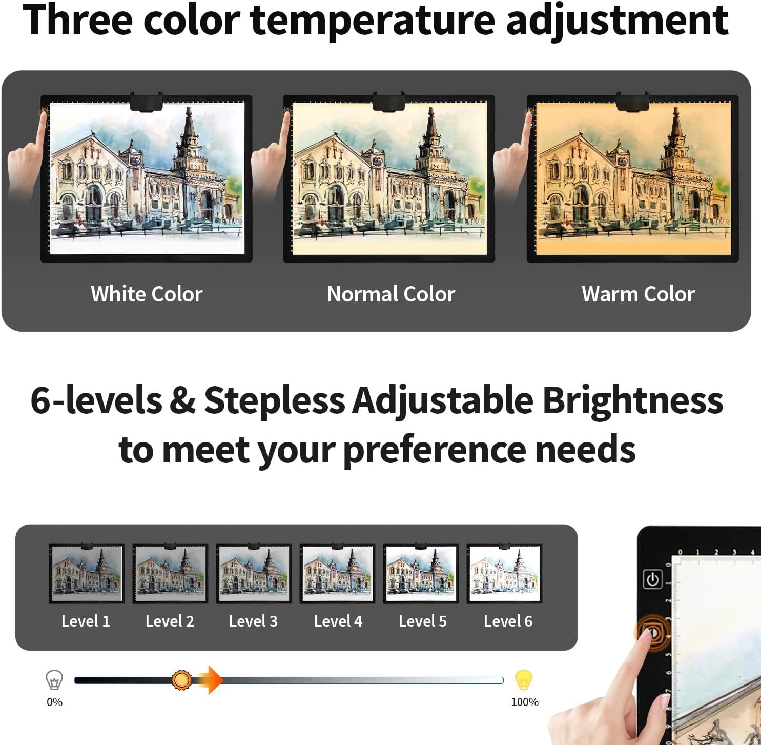 Detalle 2 de Zocelight A3 Rechargeable Light Pad for Diamond Painting ๐ผ