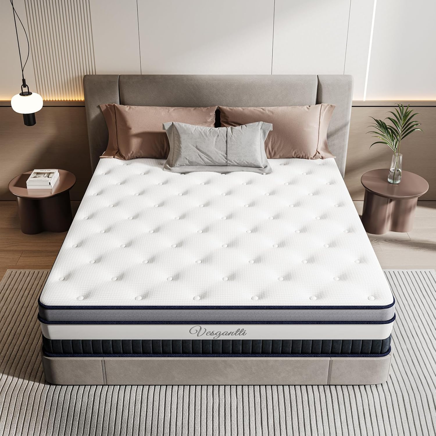 Thumbnail 1 de Vesgantti 4FT Small Double 11 Inch Pocket Sprung Mattress (Medium, Box Top Collection)