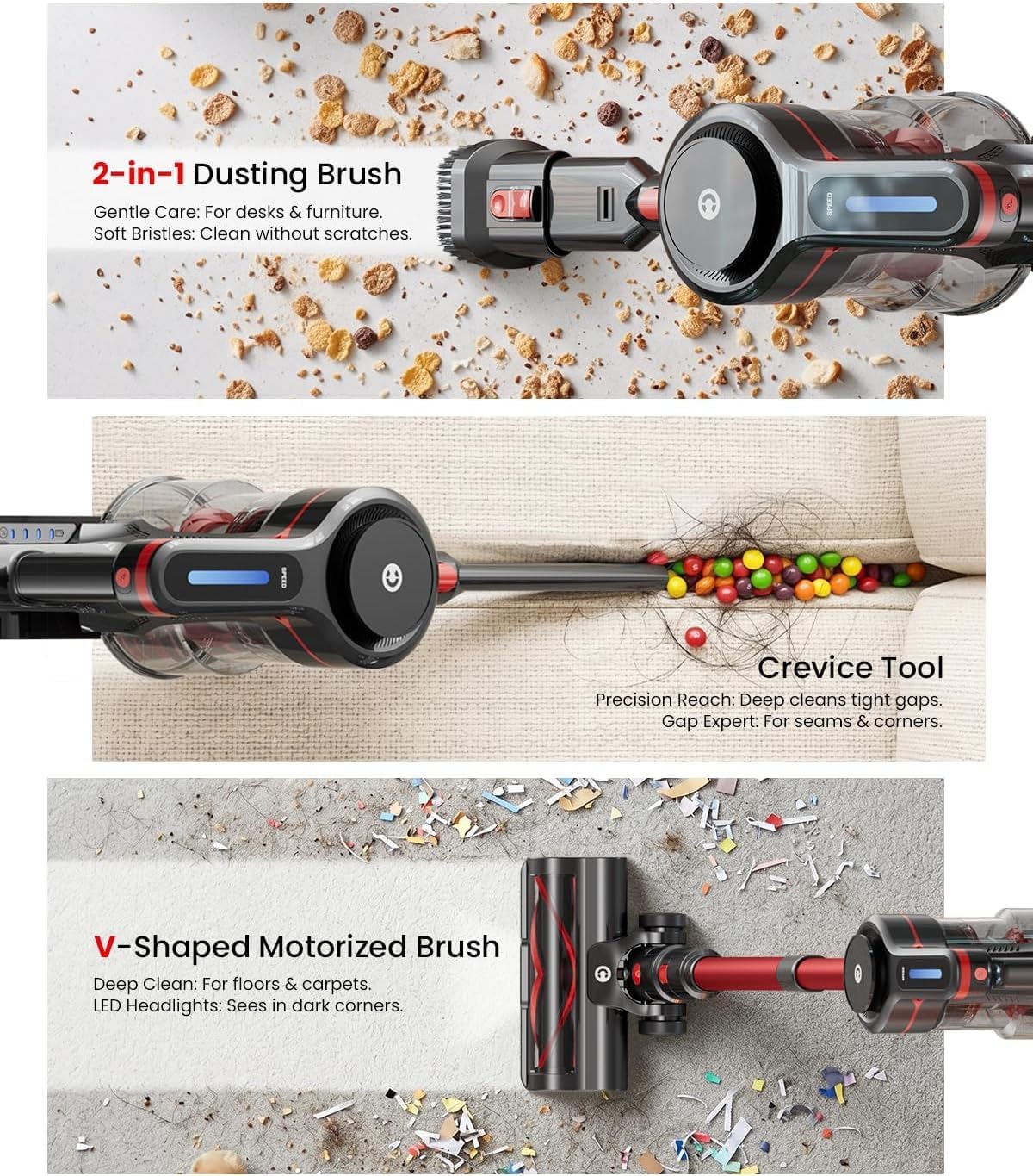 Thumbnail 4 de CHEBIO Cordless Vacuum Cleaner 45Mins runtime 🧹