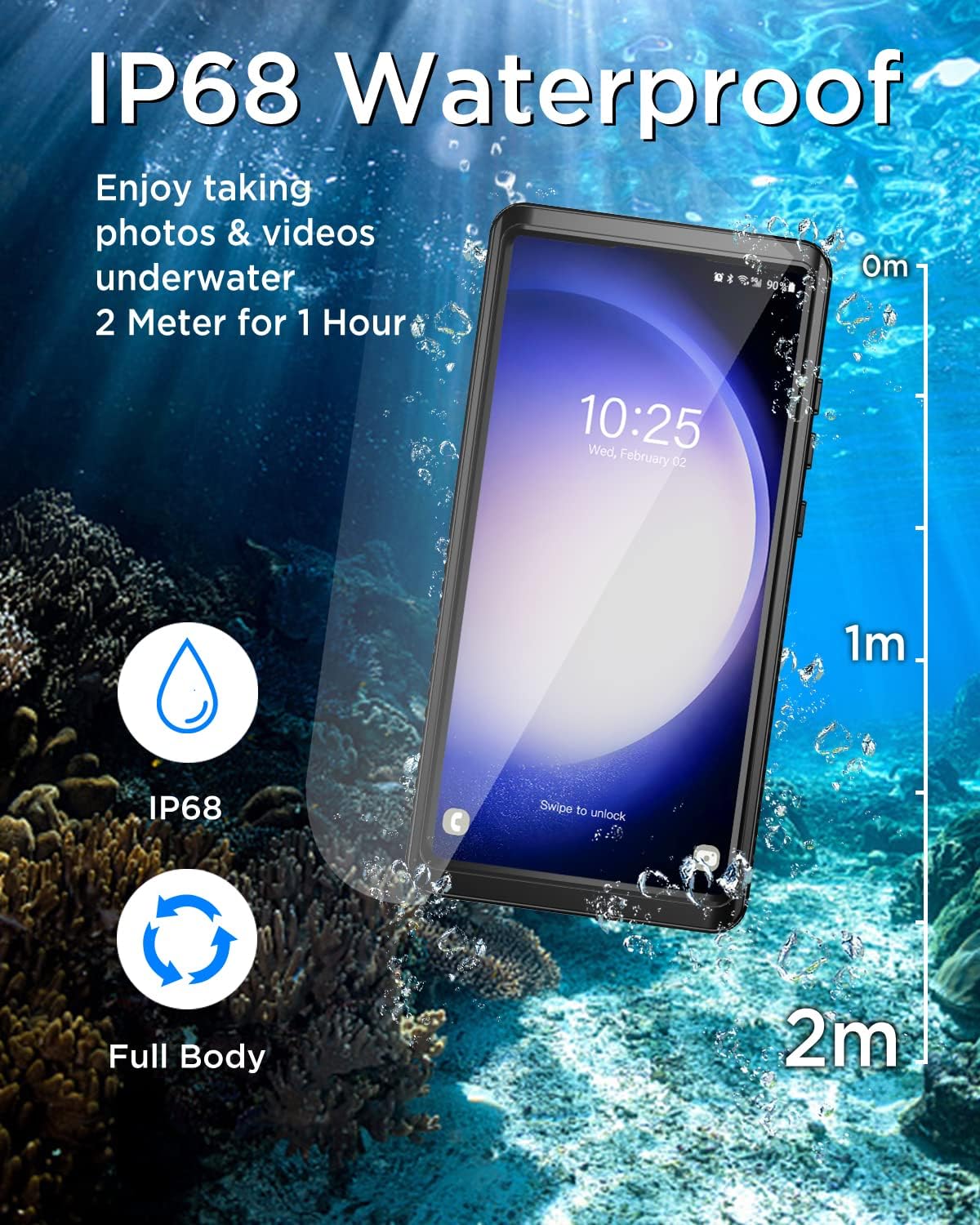 Thumbnail 2 de Beeasy 360° Protective Case for Samsung Galaxy S23 Ultra (IP68, 2m water, 3m drop) with Built-in Screen Protector