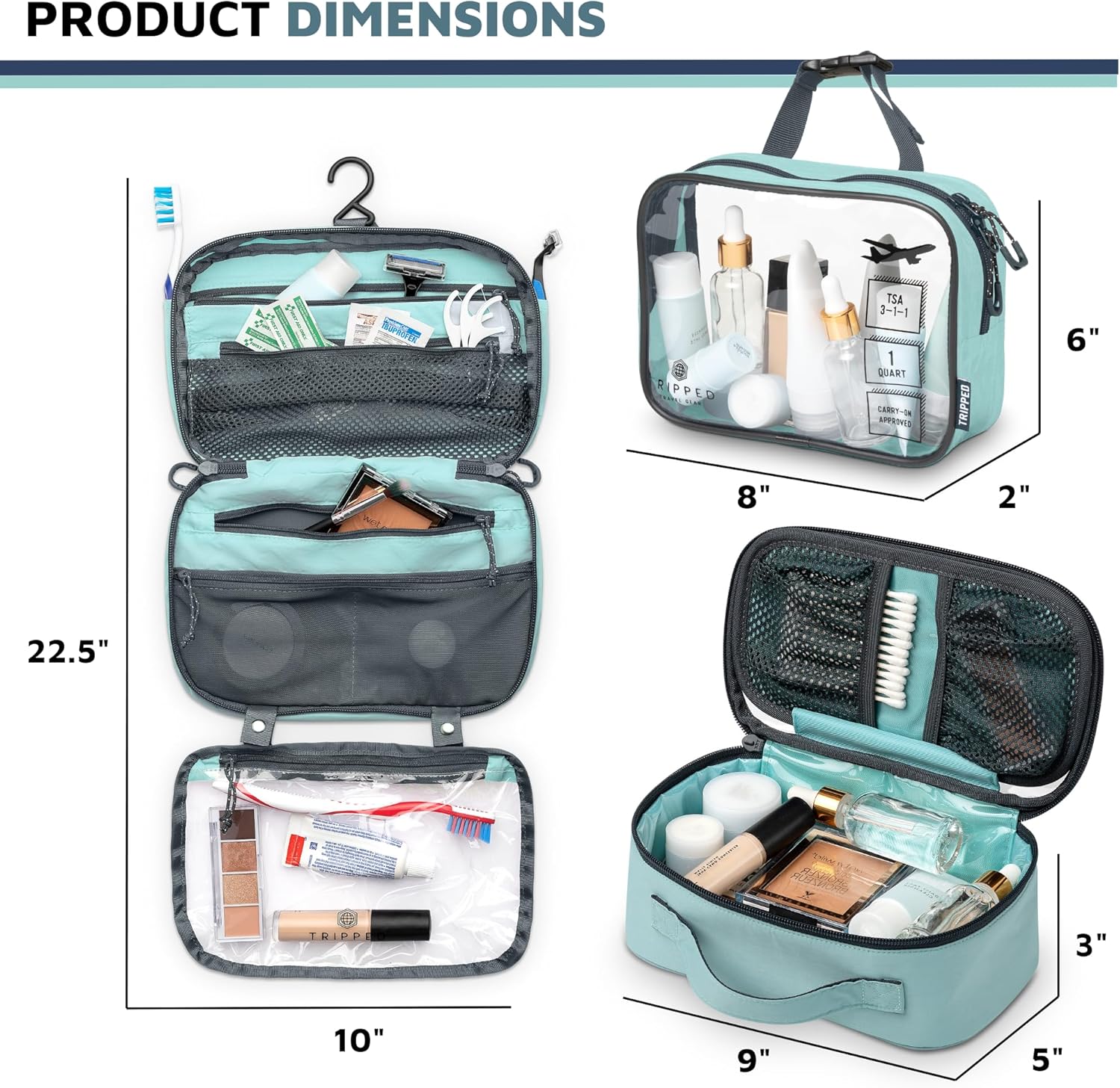 Thumbnail 1 de TRIPPED Travel Gear Toiletry Bag 3-piece Kit