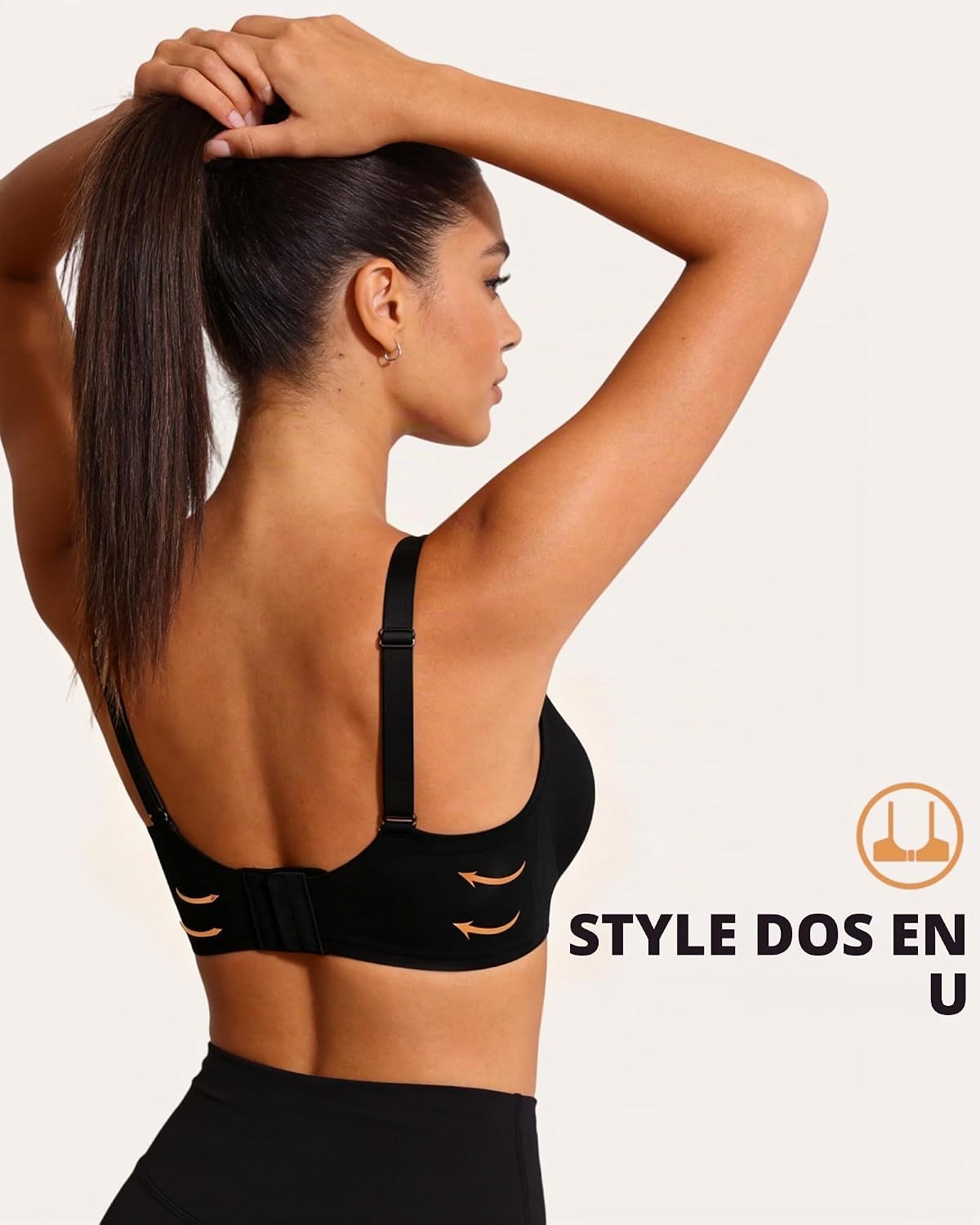 Detalle de Bresdk Jelly Bra naadloze beha zonder beugel, gevoerd en zwart