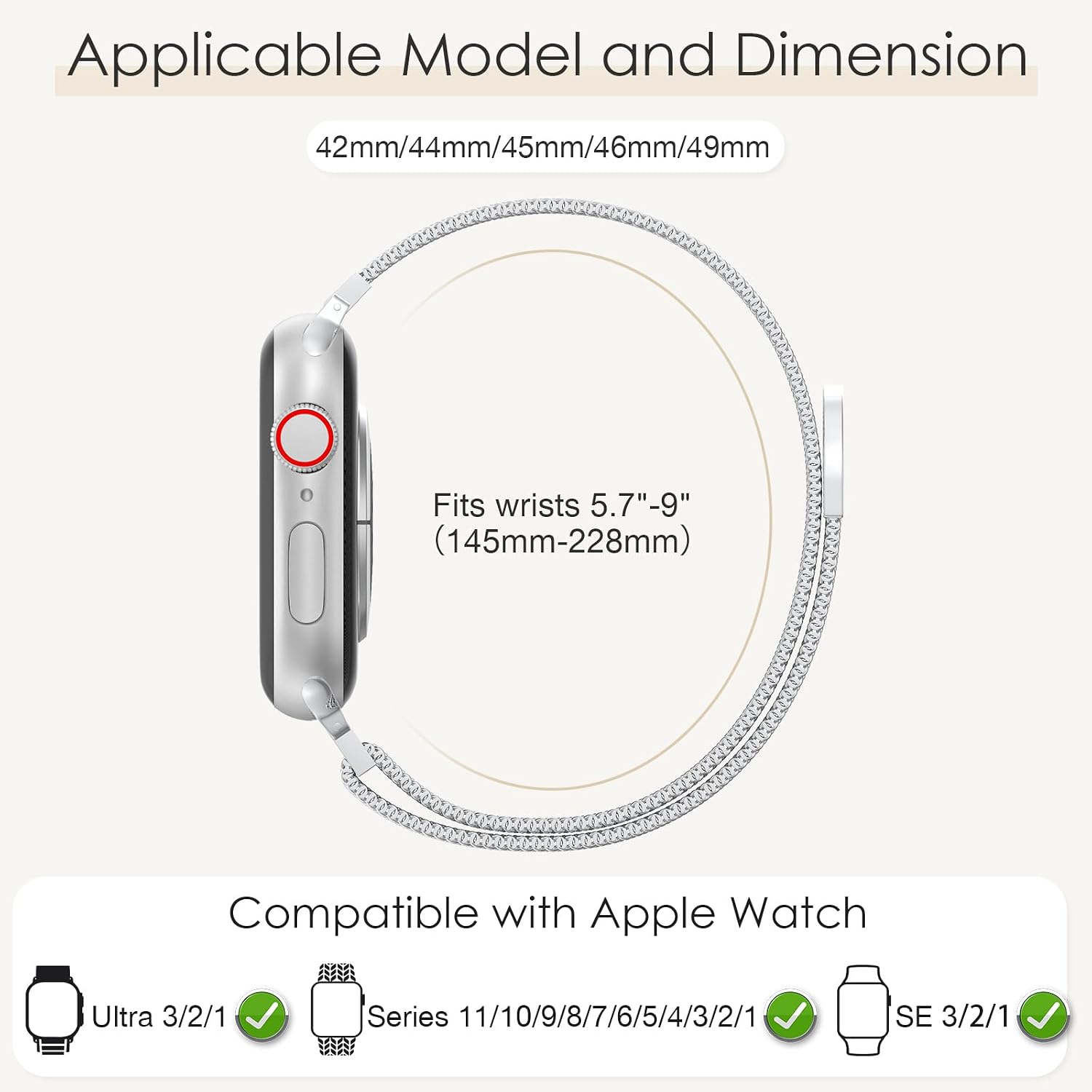 Thumbnail 1 de Milanese Loop Magnetic band 5.7-9in