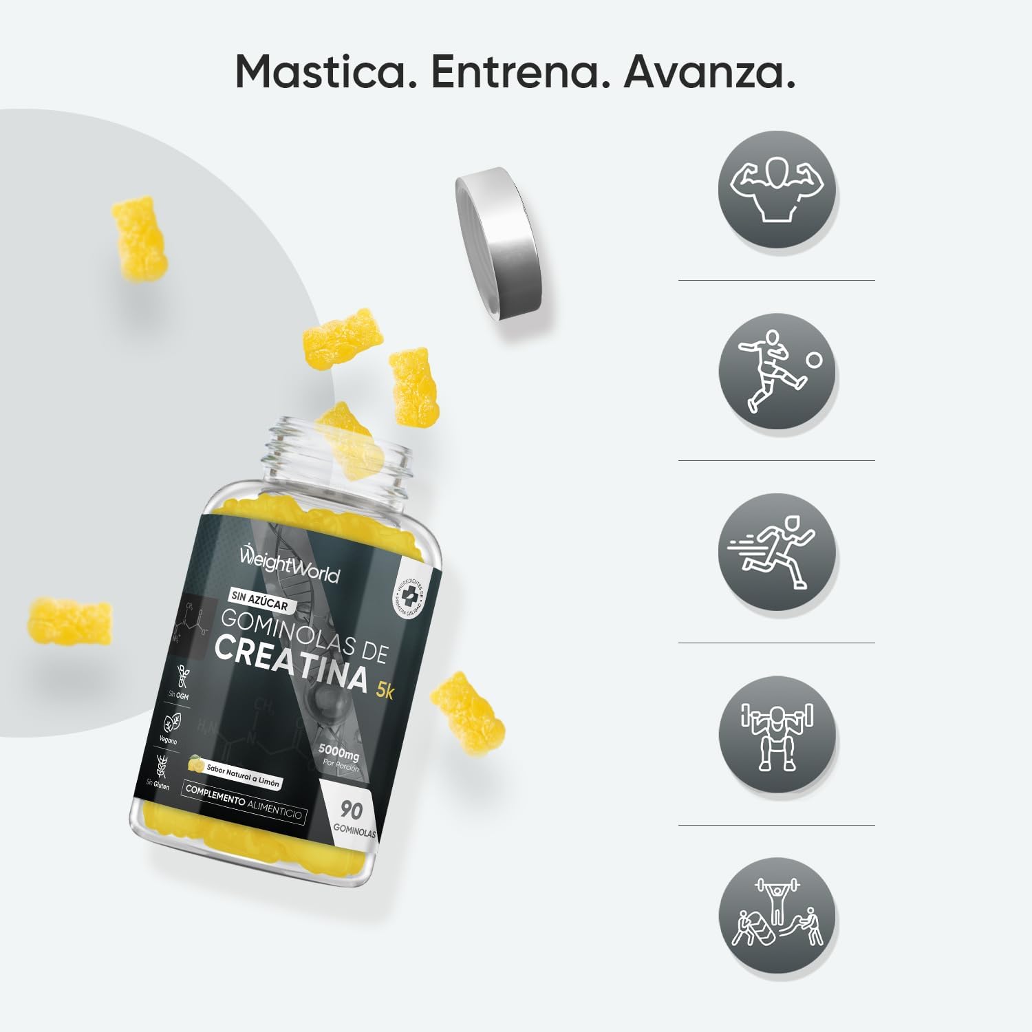 Thumbnail 2 de Gominolas de Creatina Monohidratada 3000mg 🍋 Sin Azúcar ni Gluten