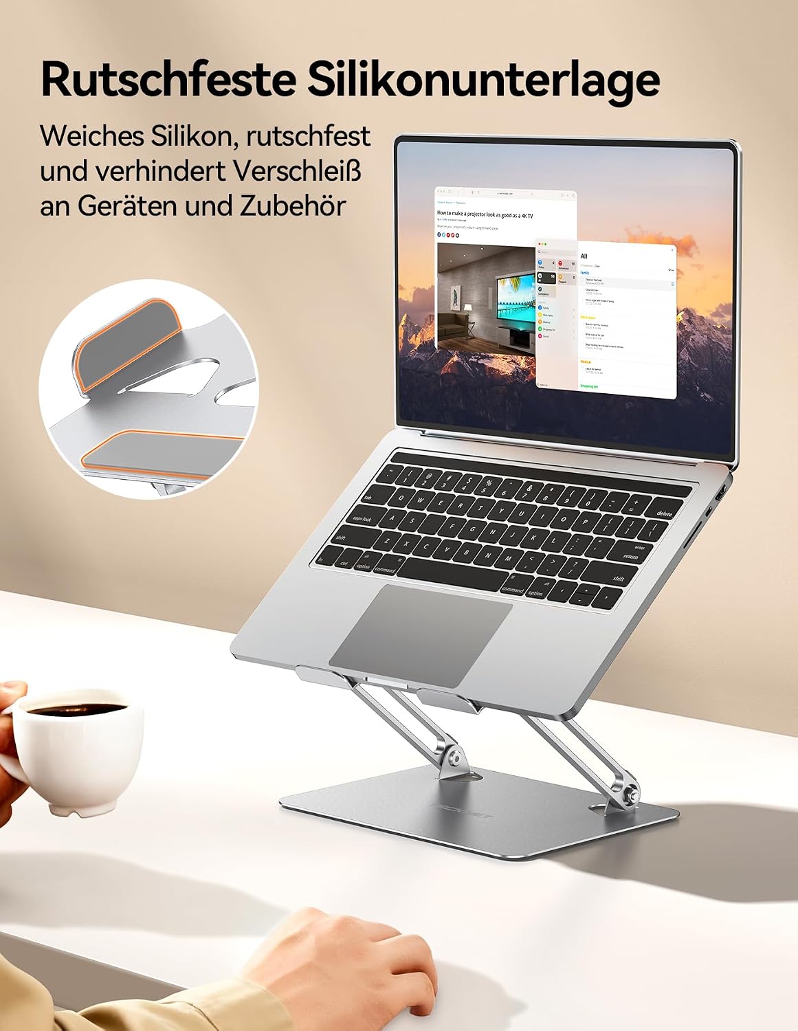 Thumbnail 4 de TECKNET Laptop Ständer für 10–17,3 Zoll – Höhenverstellbar, faltbar, ergonomisch