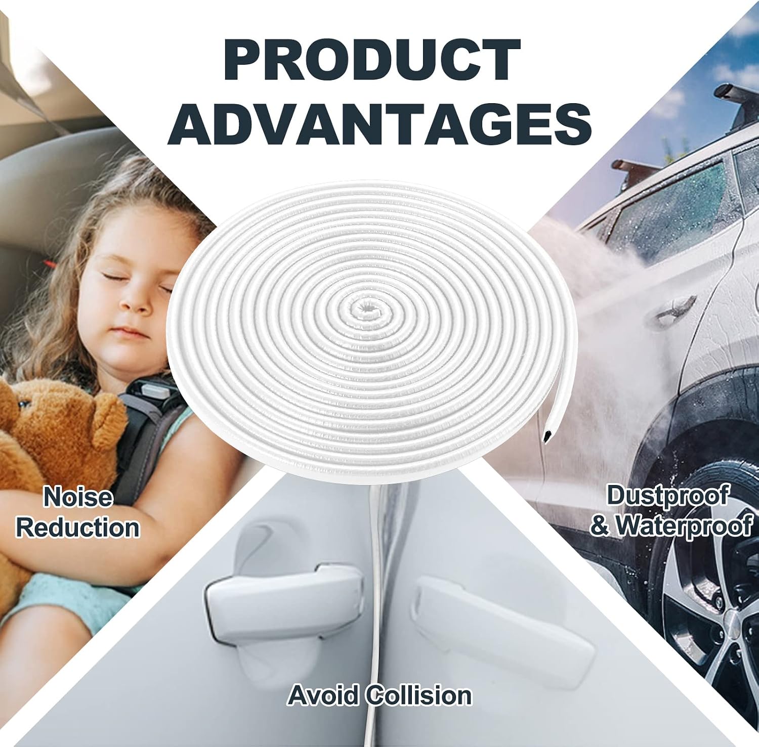Thumbnail 4 de Car Door Edge Protector Glueless Rubber Edge Protector – 20m (White)