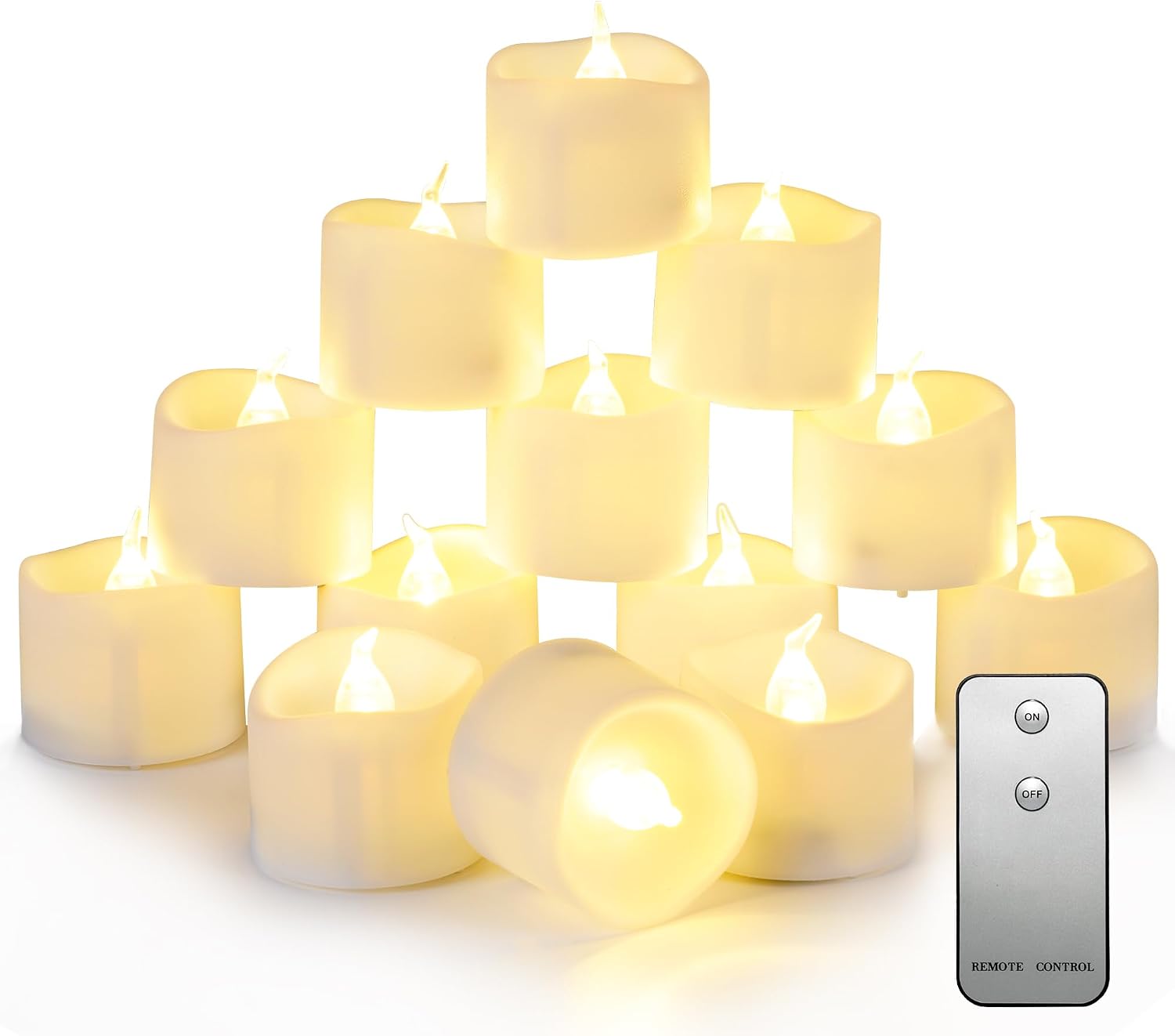Thumbnail 6 de Auemaniliy LED-Teelicht-Kerzen mit Fernbedienung – 24 Stück batteriebetrieben, blinkend, sicher und feuerfrei