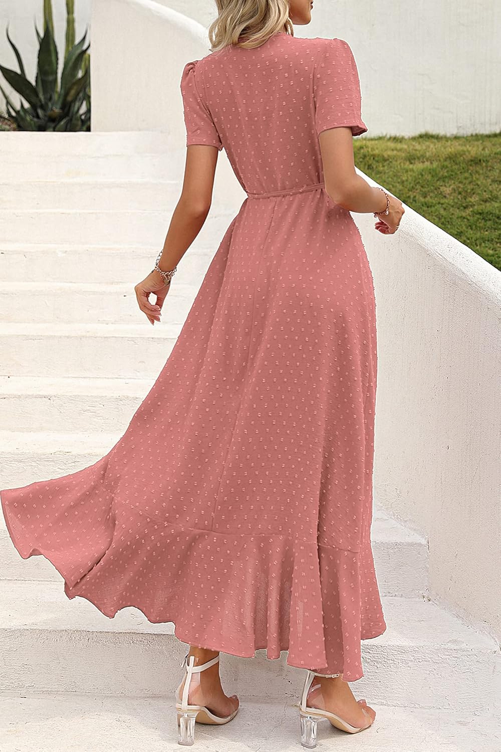 Thumbnail 2 de PRETTYGARDEN Women’s Boho Floral Maxi Dress with Wrap V-Neck & High Side Slit