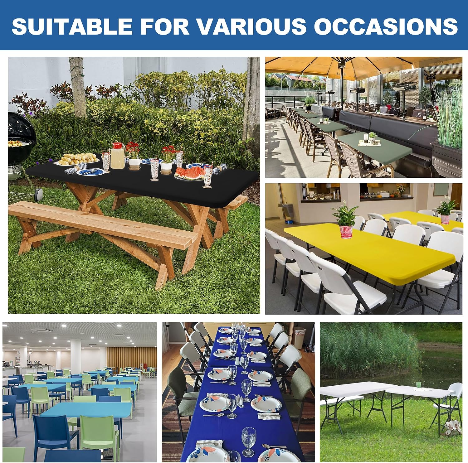 Detalle 2 de Enjoyidea Fitted Tablecloth 6 ft Pack