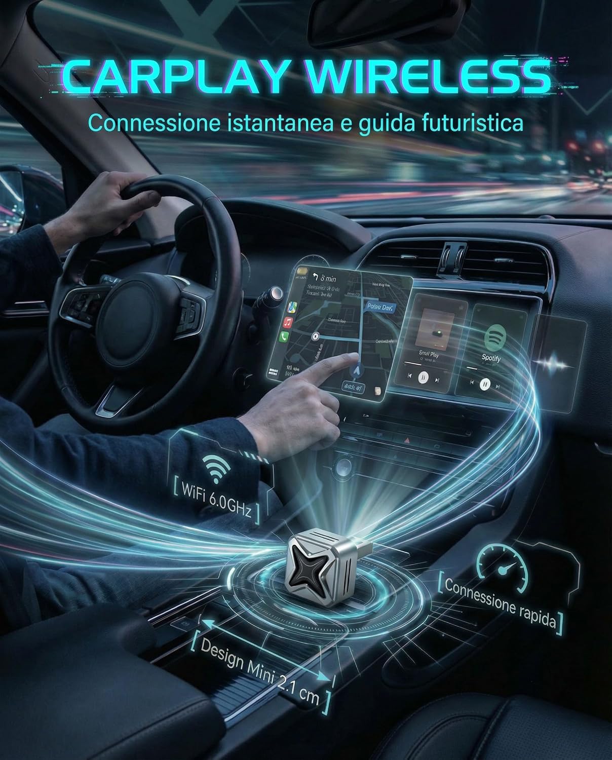 Detalle de Adattatore CarPlay Wireless 2-in-1, Wi‑Fi 6.0