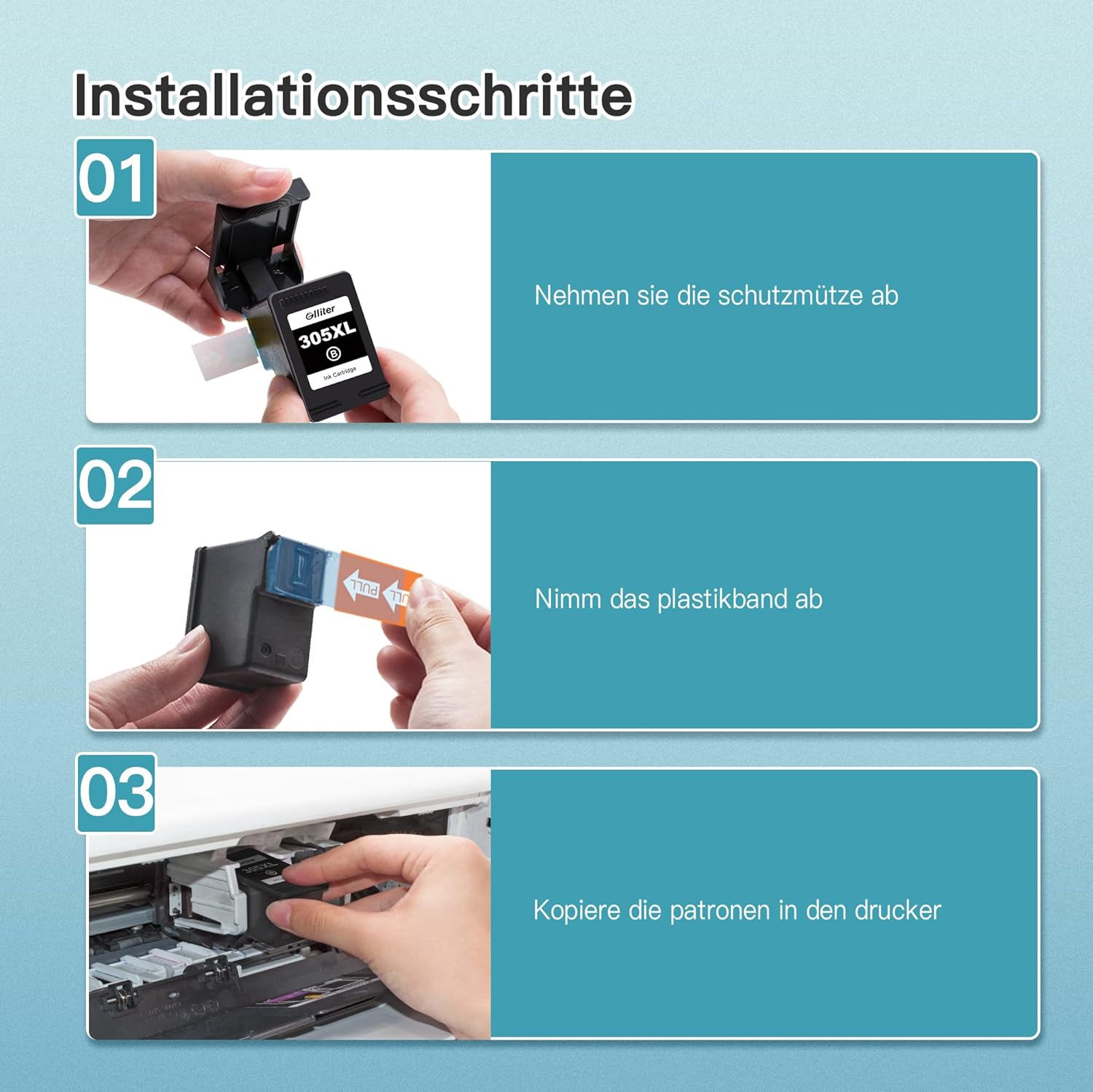 Thumbnail 3 de Glliter 305XL Druckerpatronen 600 Seiten 🖨