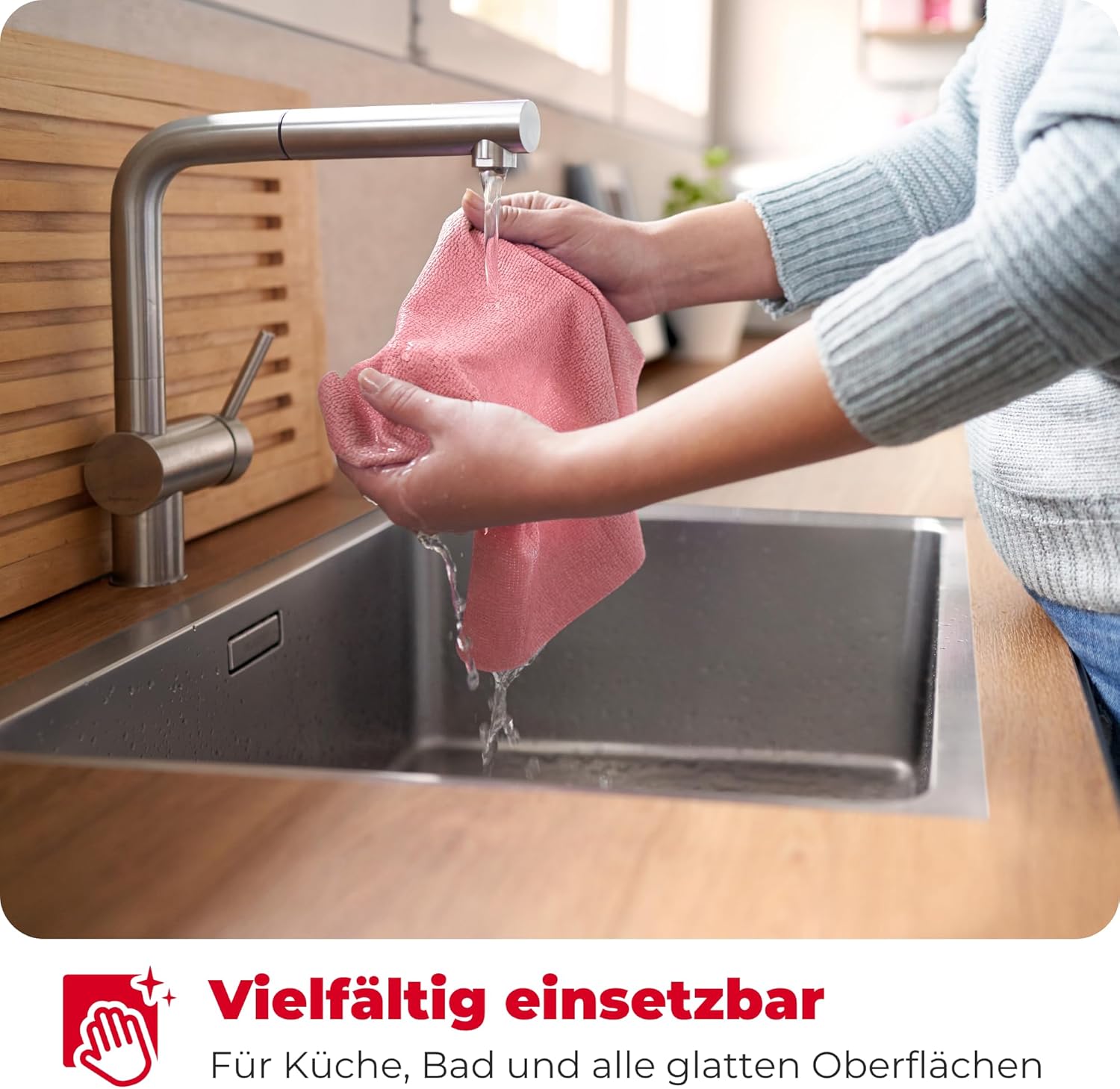 Thumbnail 1 de Vileda Actifibre Soft Universal – 10er Set Mikrofaser-Tücher für streifenfreie Reinigung ohne Chemie