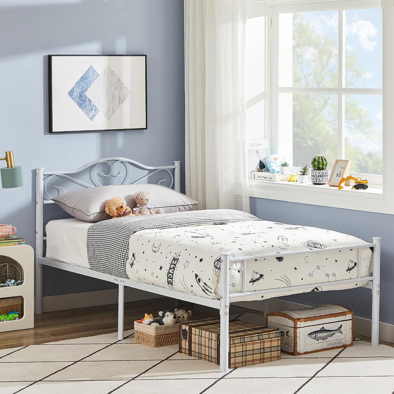 Detalle de VECELO Metal Bed Frame, Twin Size
