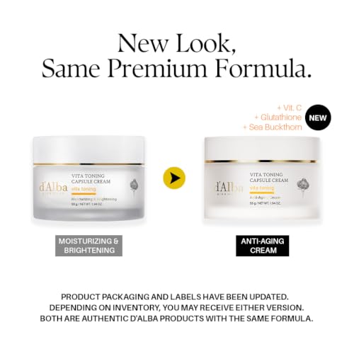 Detalle 2 de d’Alba Piedmont Crema facial hidratante profunda Vita Toning Capsule Cream con cápsulas Vita-Cera (55 ml)