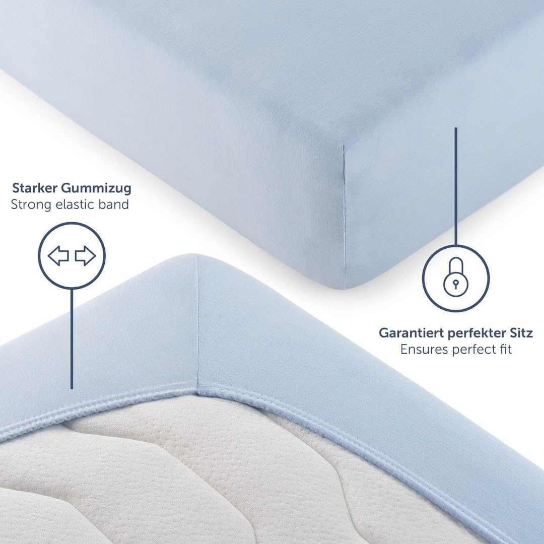 Detalle 2 de Blumtal Spannbettlaken 140x200 cm Jersey 2er Set