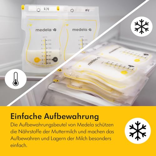 Detalle de Medela Easy Pour Einweg-Muttermilchbeutel 210 ml – auslaufsicher, BPA-frei, 100er Pack