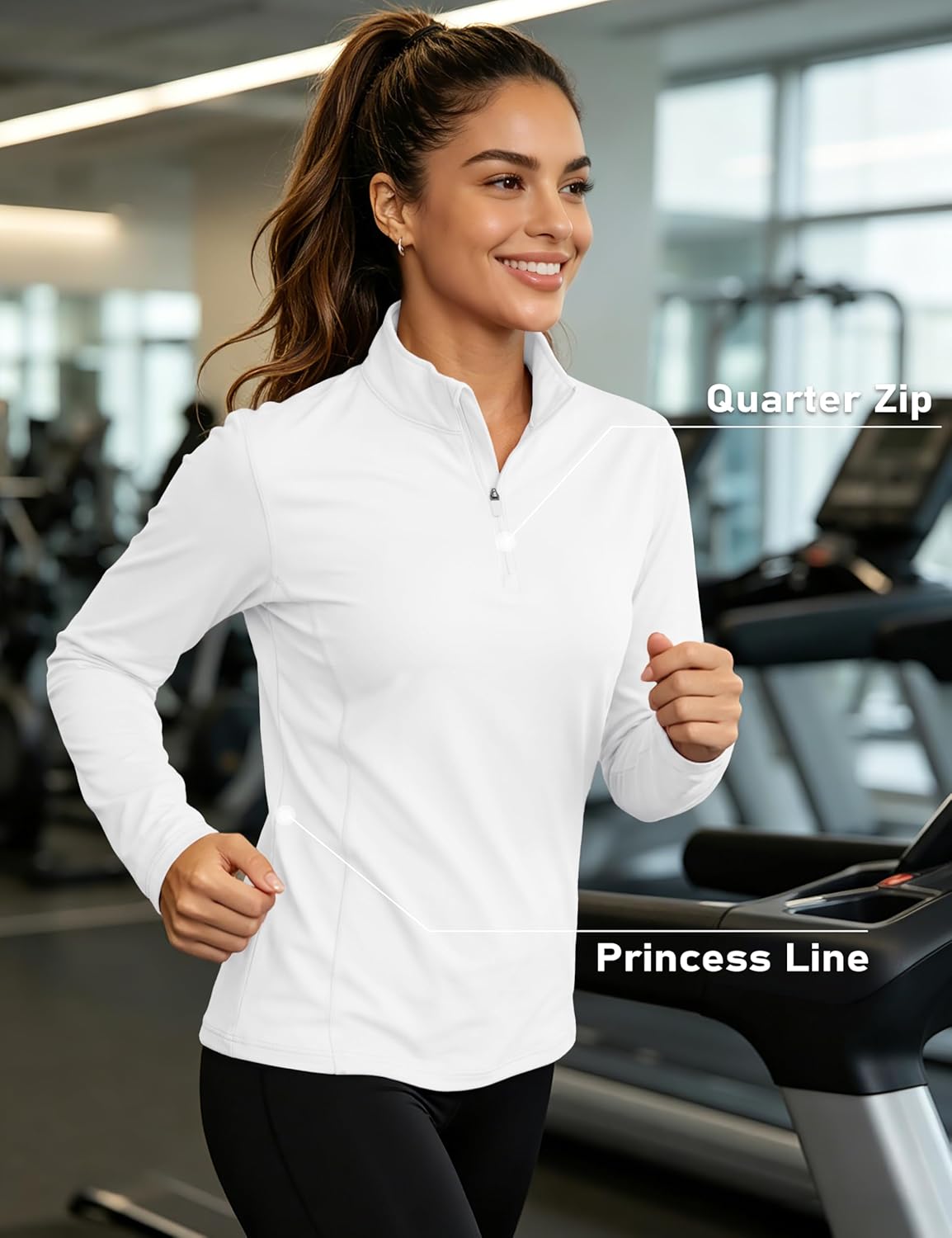 Detalle de MAGCOMSEN Women's Long Sleeve 1/4 Zip UPF50+ Sun Protection Shirt