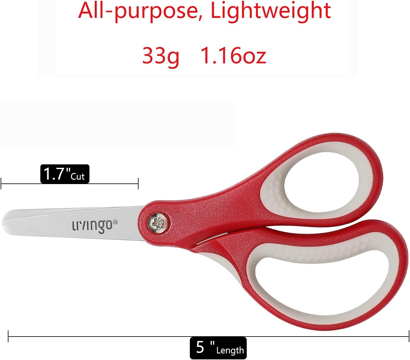 Detalle de LIVINGO CD24 Kids’ Safety Scissors, 24-Pack, 5-Inch Blunt-Tip