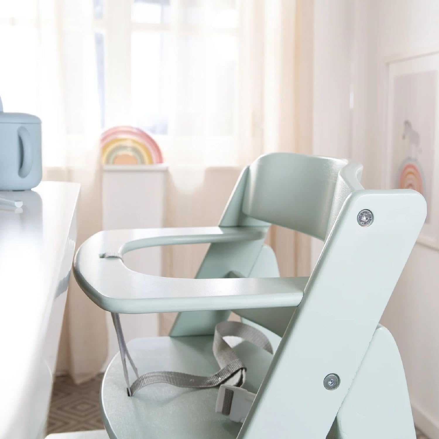 Detalle de roba Babyhochstuhl Sit Up Flex – Mitwachsender Hochstuhl aus Holz, Mint