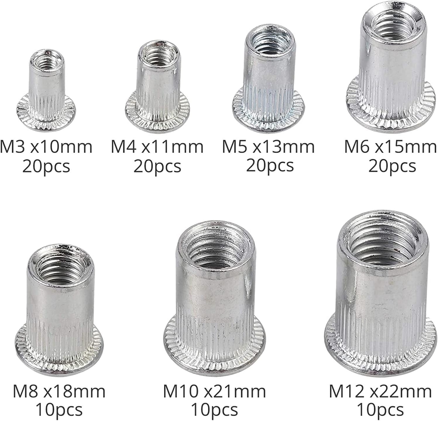 Thumbnail 5 de LSHK 13” Hand Rivet Nut Gun: 7 Mandrels & 110 Rivet Nuts for DIY & Home Maintenance