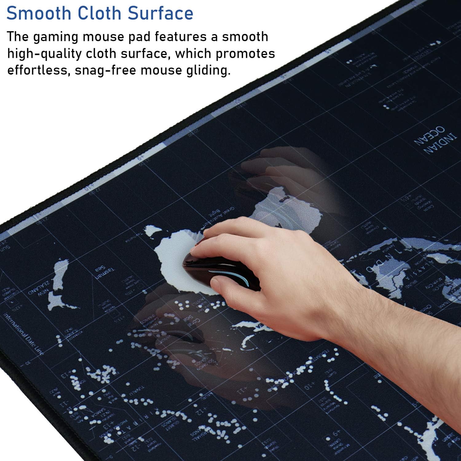 Detalle 1 de Hsmienk AB-019 Extended Gaming Mouse Pad, Map Design, Spill-Resistant Surface