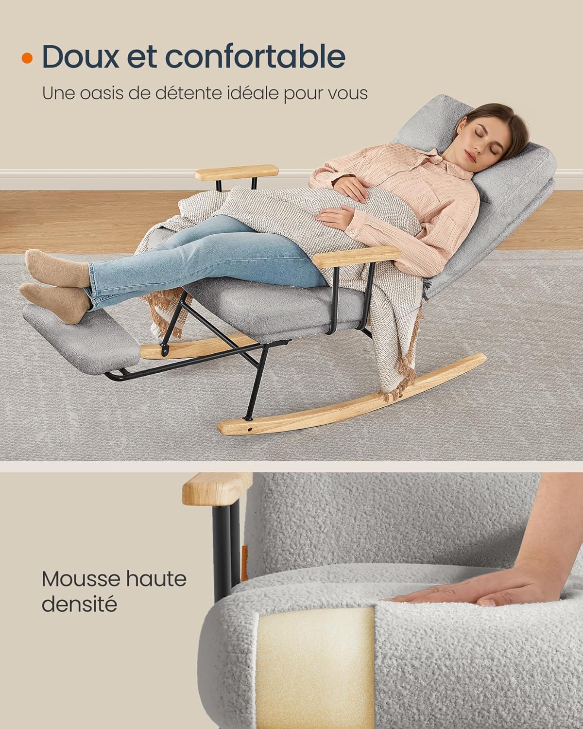 Thumbnail 6 de SONGMICS HOME Fauteuil à bascule 160 kg