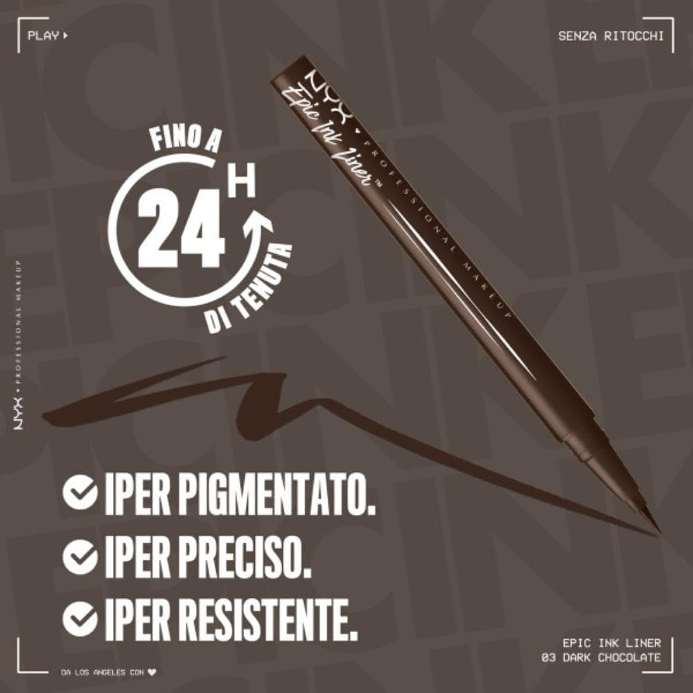 Detalle 2 de NYX Professional Makeup Eyeliner Iperpigmentato Epic Ink Liner Dark Chocolate