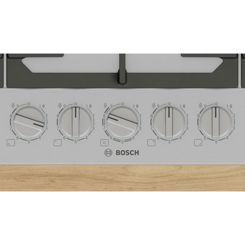Detalle 2 de Encimera Bosch Serie 6 PCR9A5I90 gas 5 fuegos acero inoxidable FlameSelect