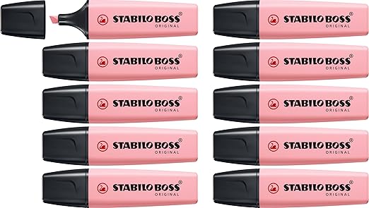 Stabilo BOSS ORIGINAL Pastel Rosa ✏️ Caja con 10 unidades