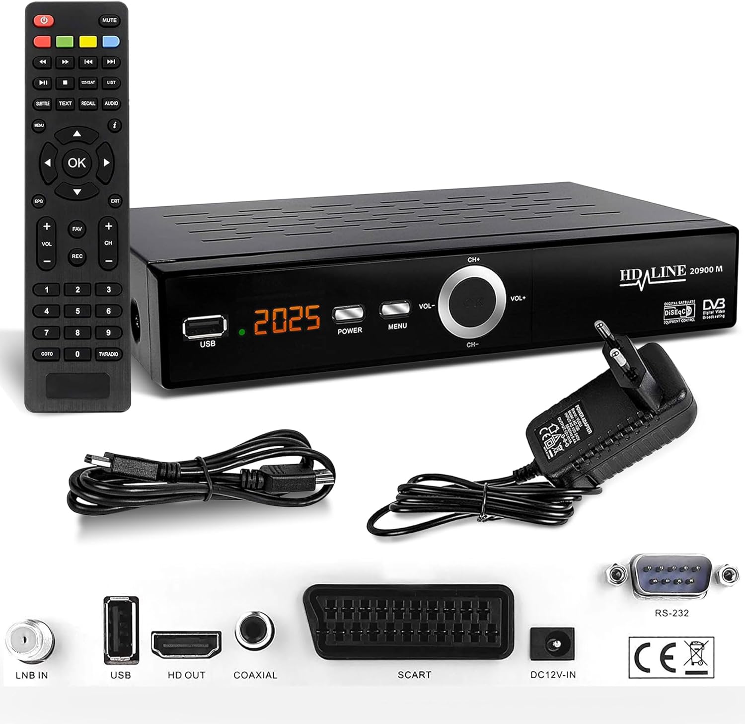 Thumbnail 2 de Hd-line 20900 HD-Sat-Receiver für DVB-S/S2 mit HDMI, SCART & 2× USB 2.0 (Astra, Hotbird, Türksat)