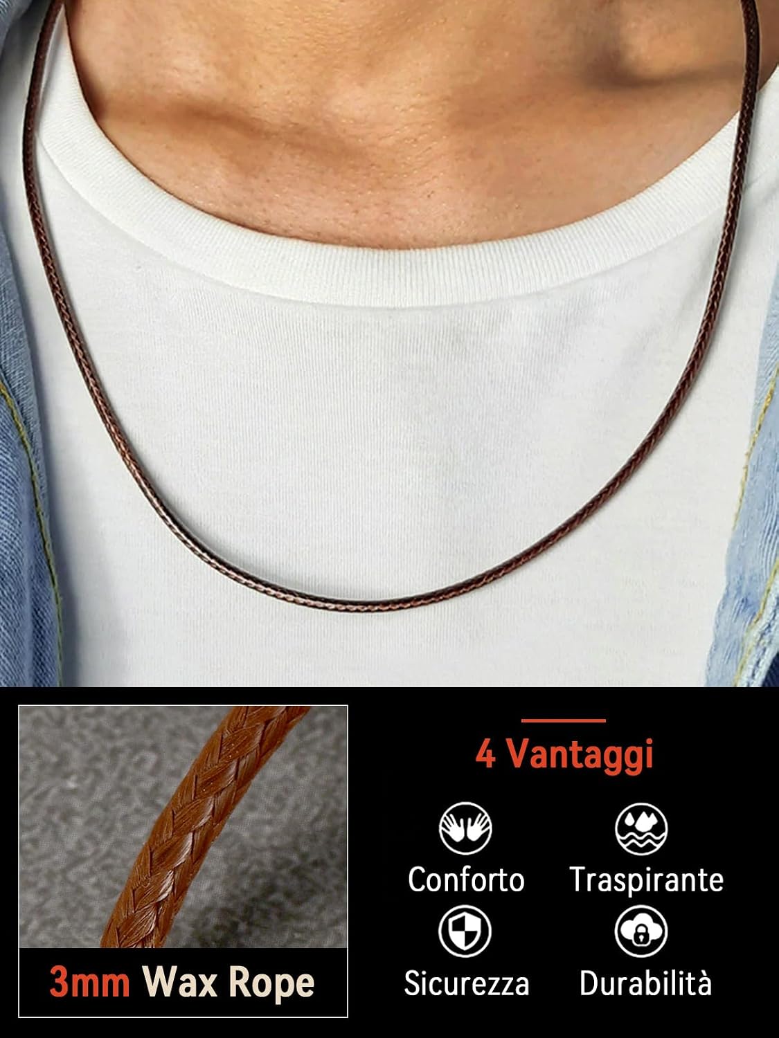 Thumbnail 4 de FaithHeart Collana Caucciu 2/3 mm