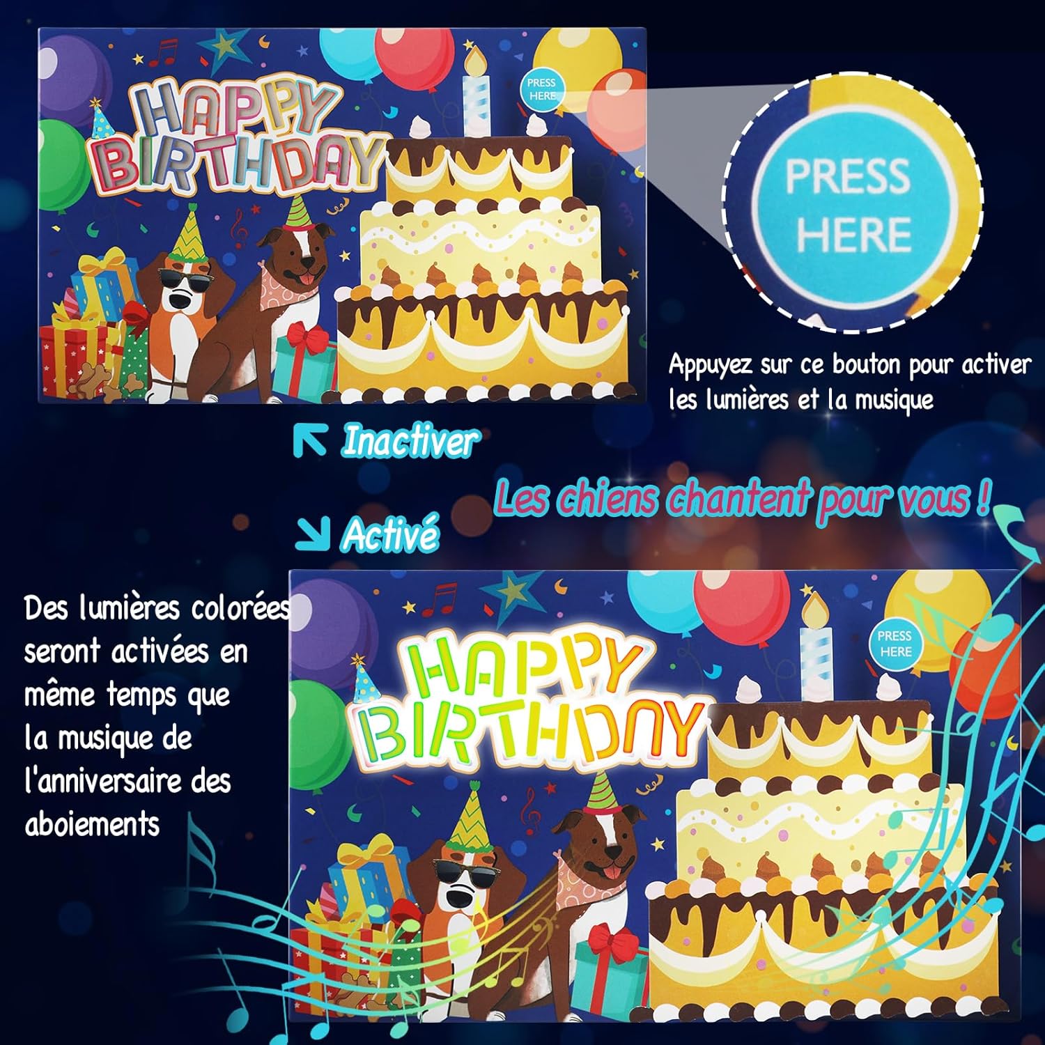Thumbnail 2 de Cartes d’anniversaire Invrstne pop-up avec chien mignon et son surprise